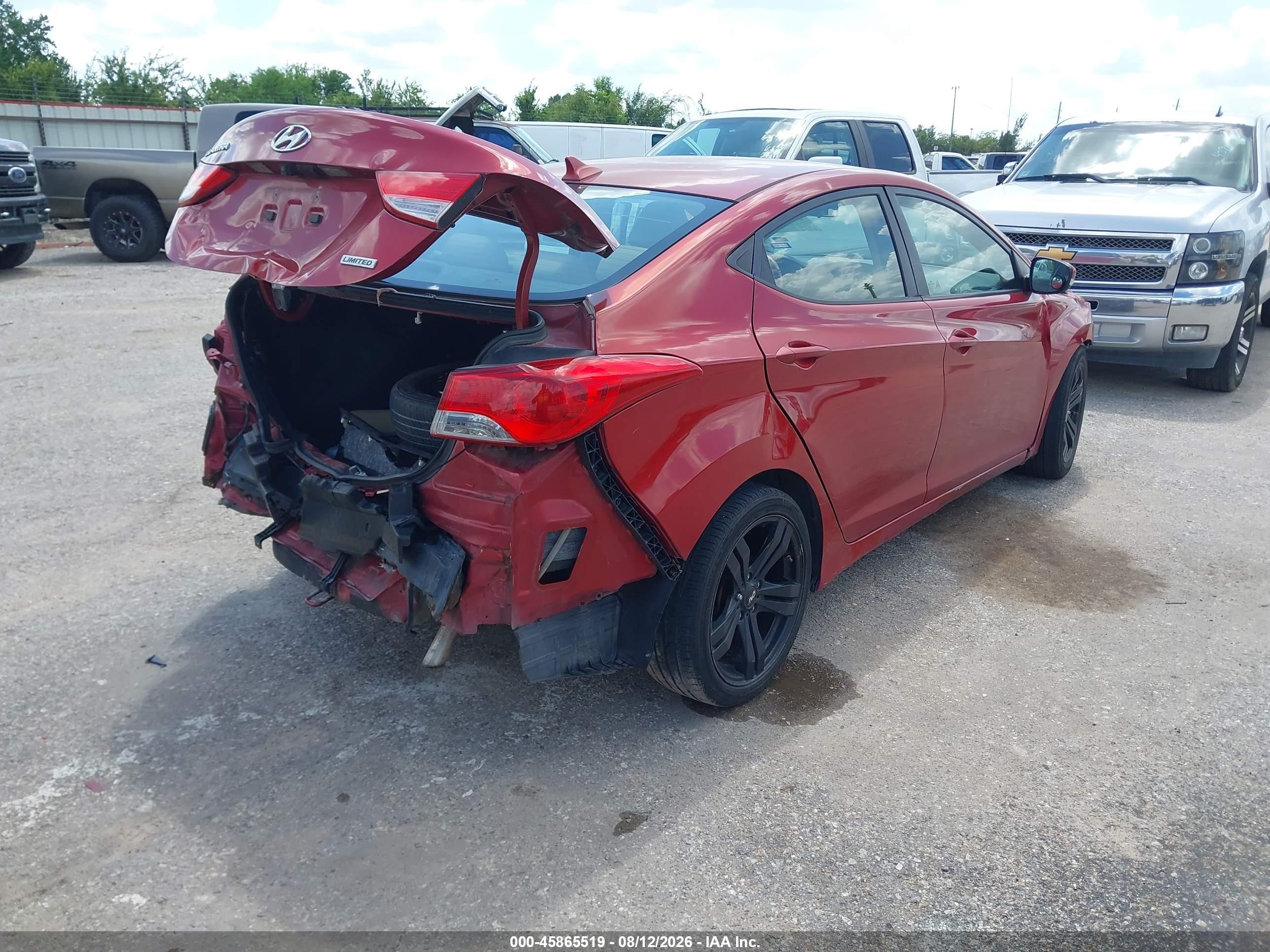 2012 Hyundai Elantra Limited (ulsan Plant) Red vin: KMHDH4AE0CU186871