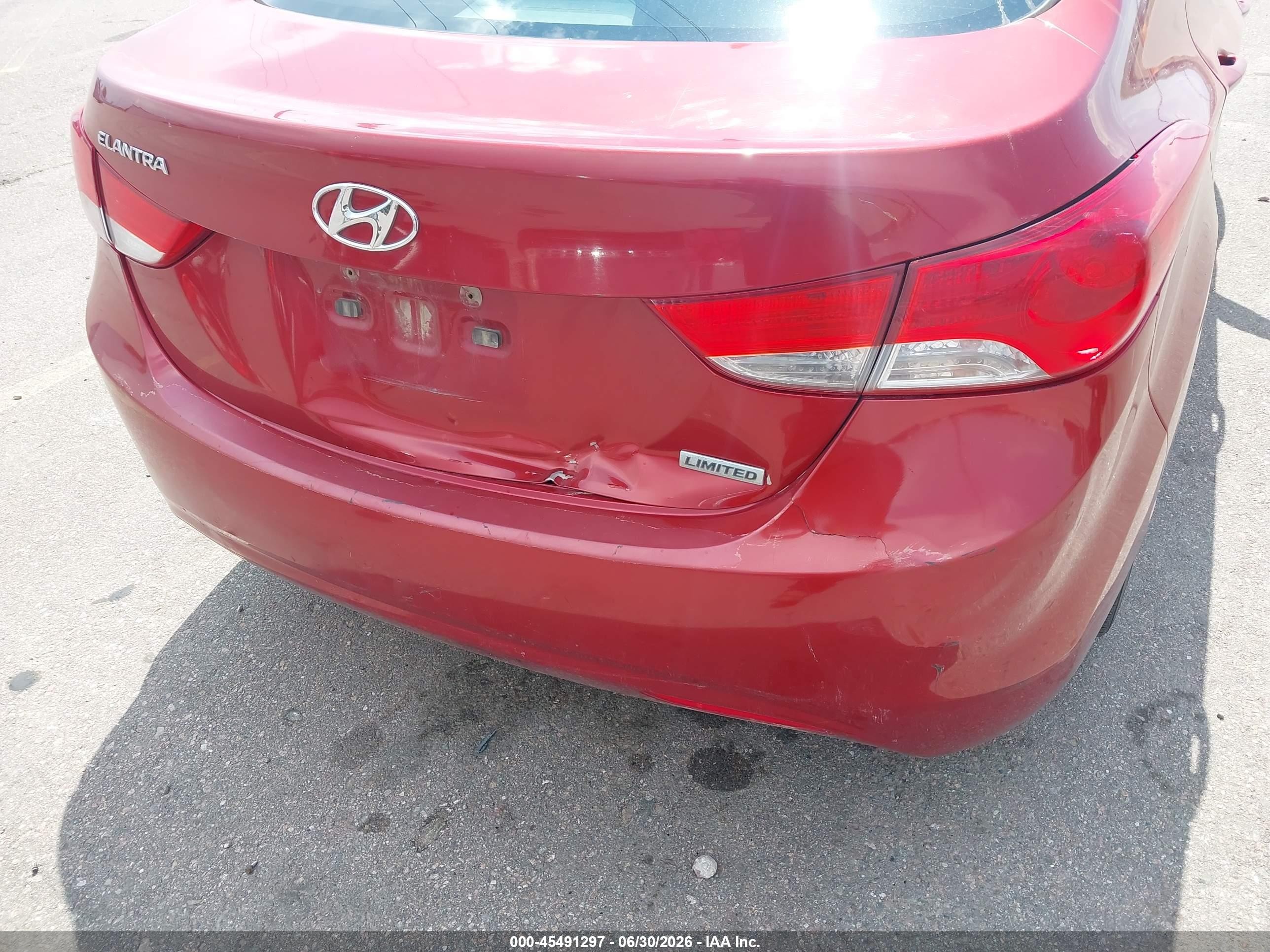 2012 Hyundai Elantra Limited (ulsan Plant) Red vin: KMHDH4AE0CU192797