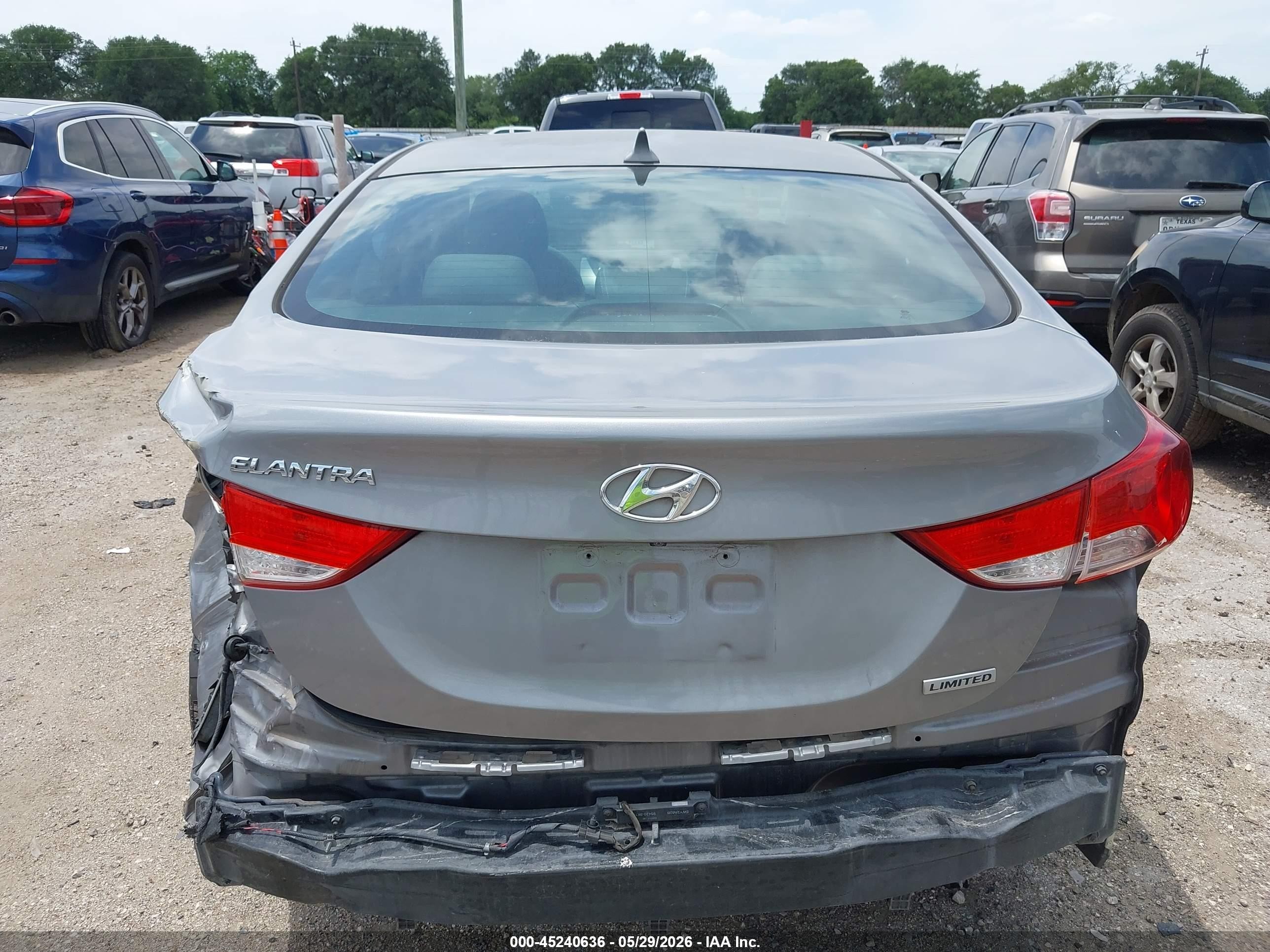 2012 Hyundai Elantra Limited (ulsan Plant) Gray vin: KMHDH4AE0CU272858