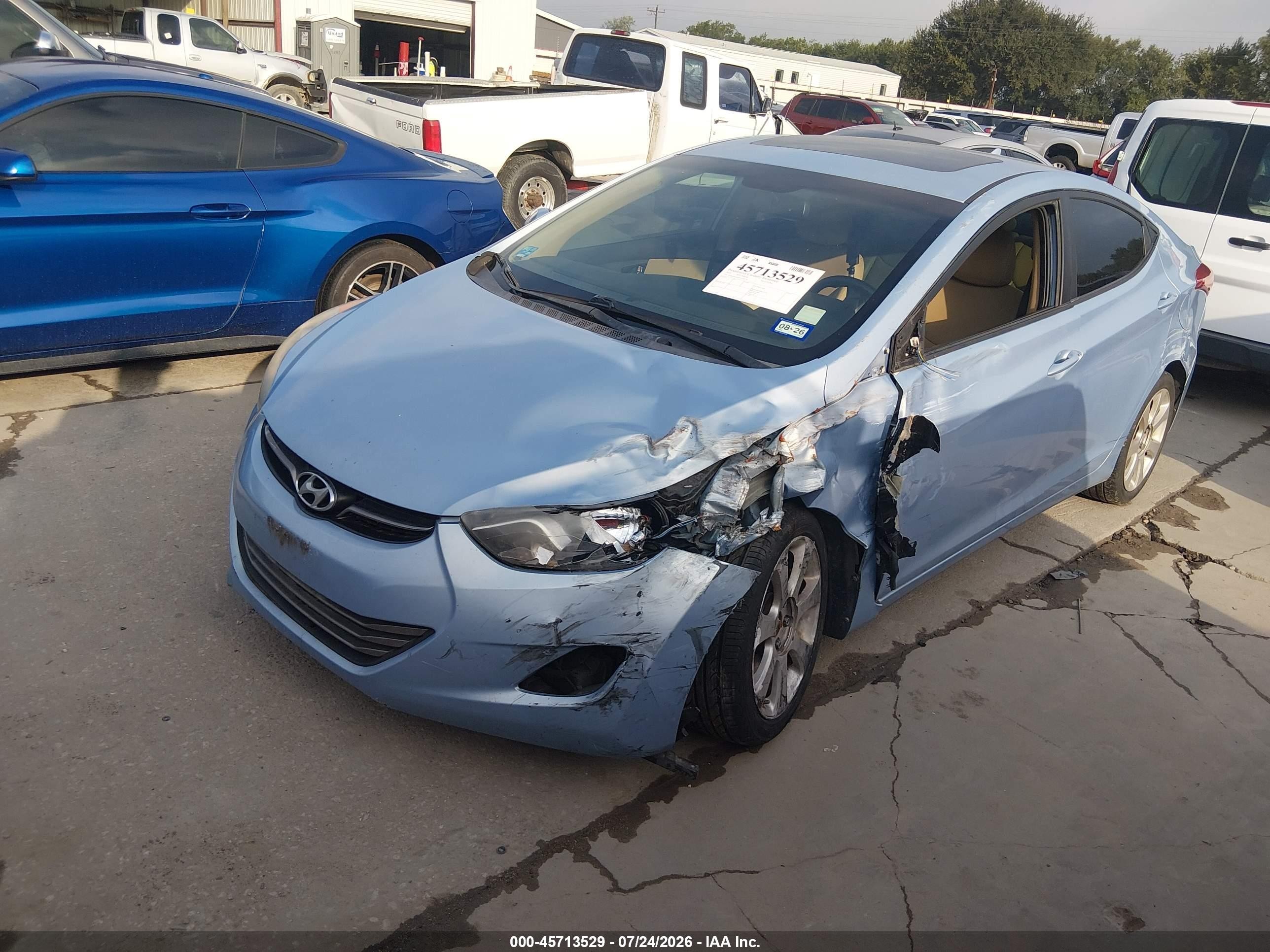 2012 Hyundai Elantra Limited (ulsan Plant) Blue vin: KMHDH4AE0CU459310