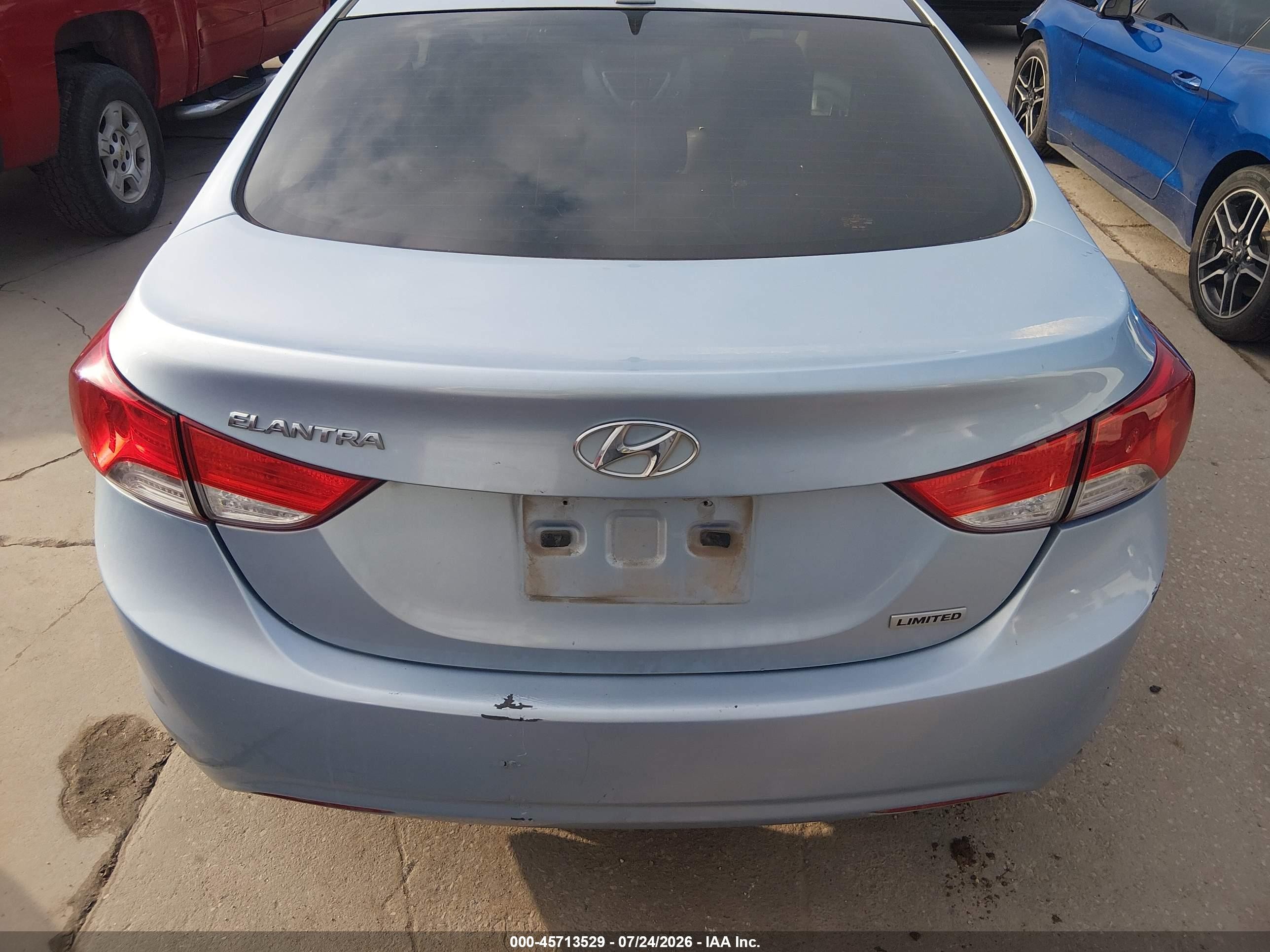2012 Hyundai Elantra Limited (ulsan Plant) Blue vin: KMHDH4AE0CU459310