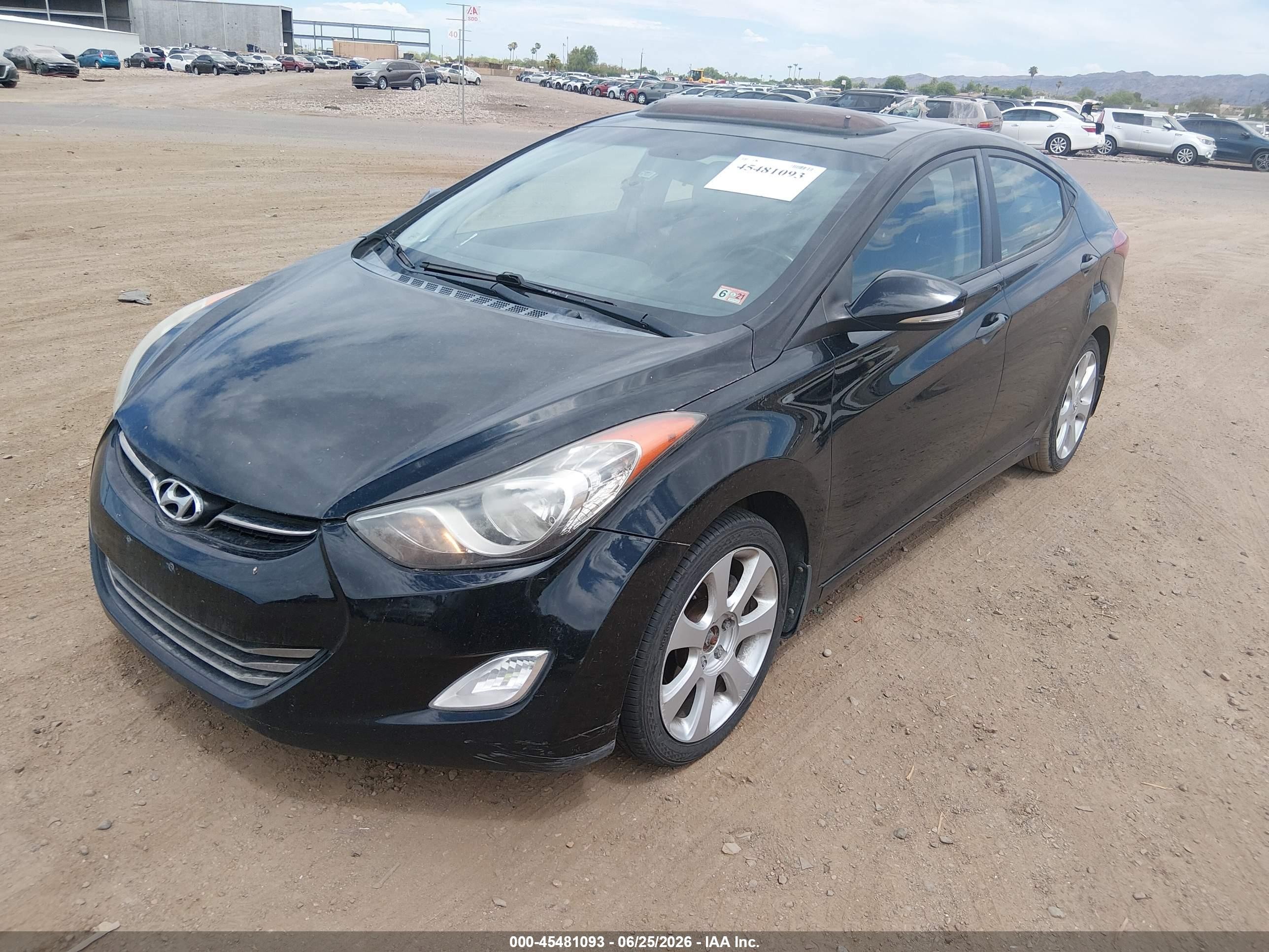 2012 Hyundai Elantra Limited (ulsan Plant) Черный vin: KMHDH4AE0CU463325