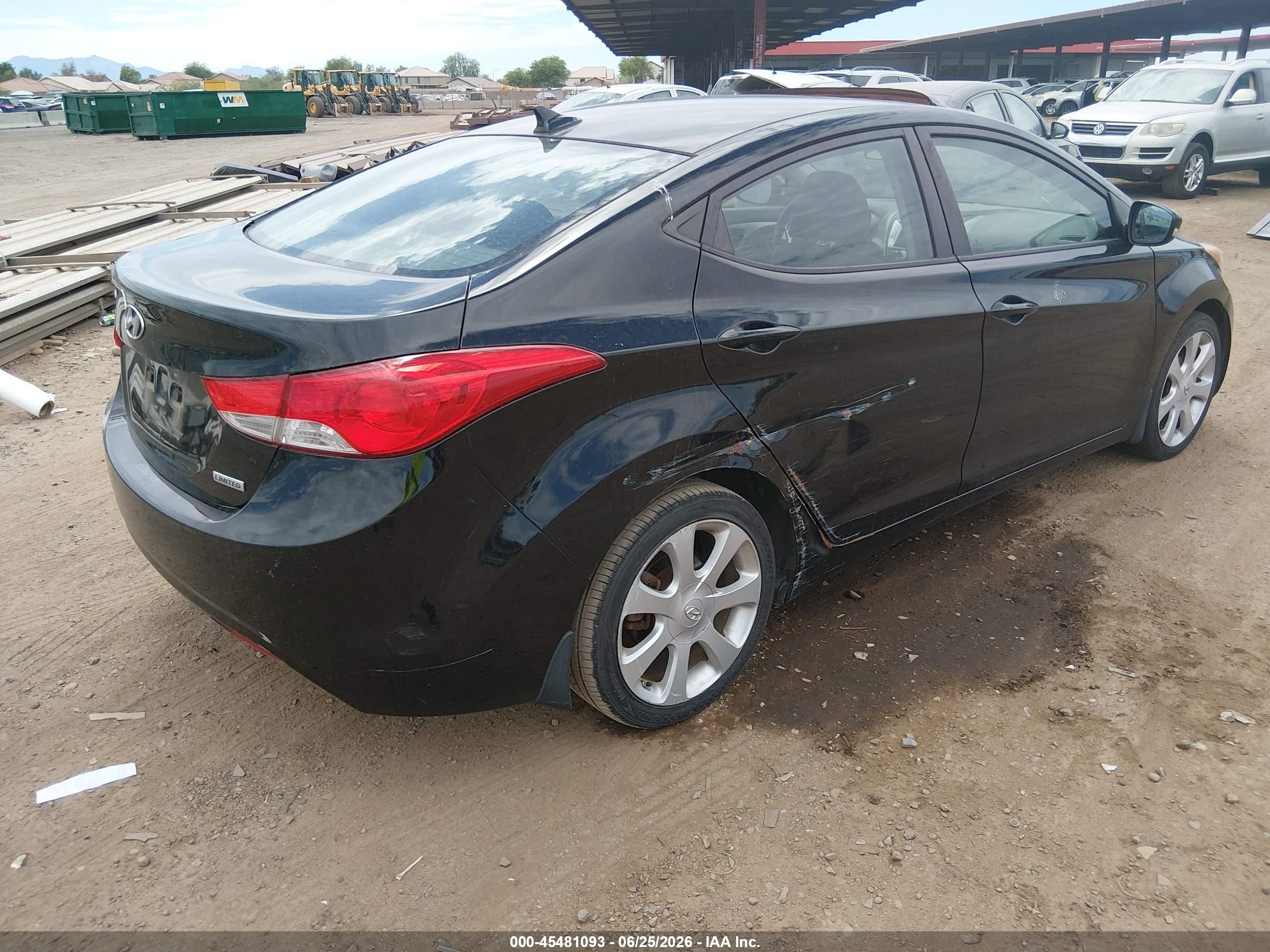 2012 Hyundai Elantra Limited (ulsan Plant) Черный vin: KMHDH4AE0CU463325