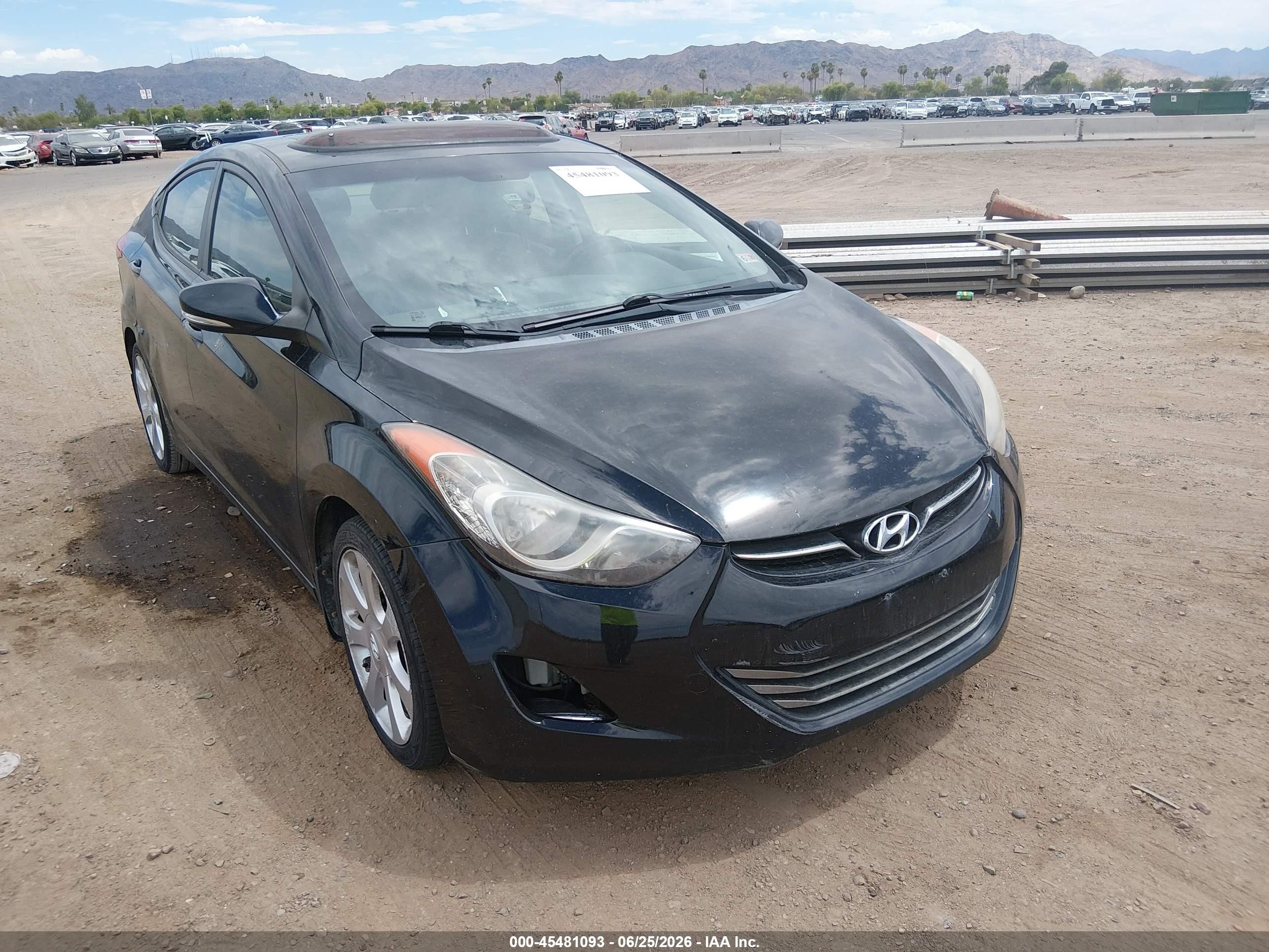 2012 Hyundai Elantra Limited (ulsan Plant) Черный vin: KMHDH4AE0CU463325