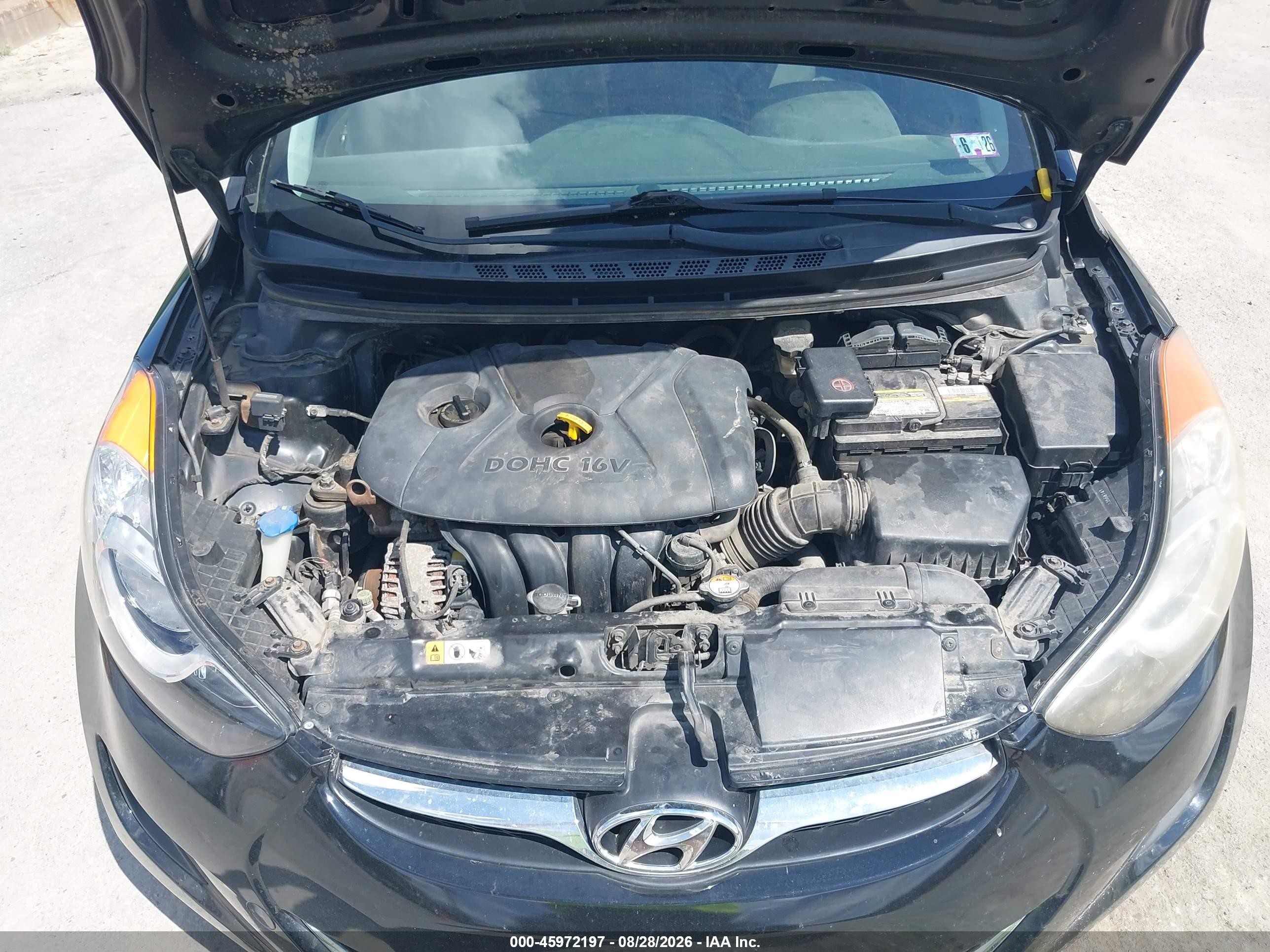 2012 Hyundai Elantra Gls (ulsan Plant) Black vin: KMHDH4AE0CU467441