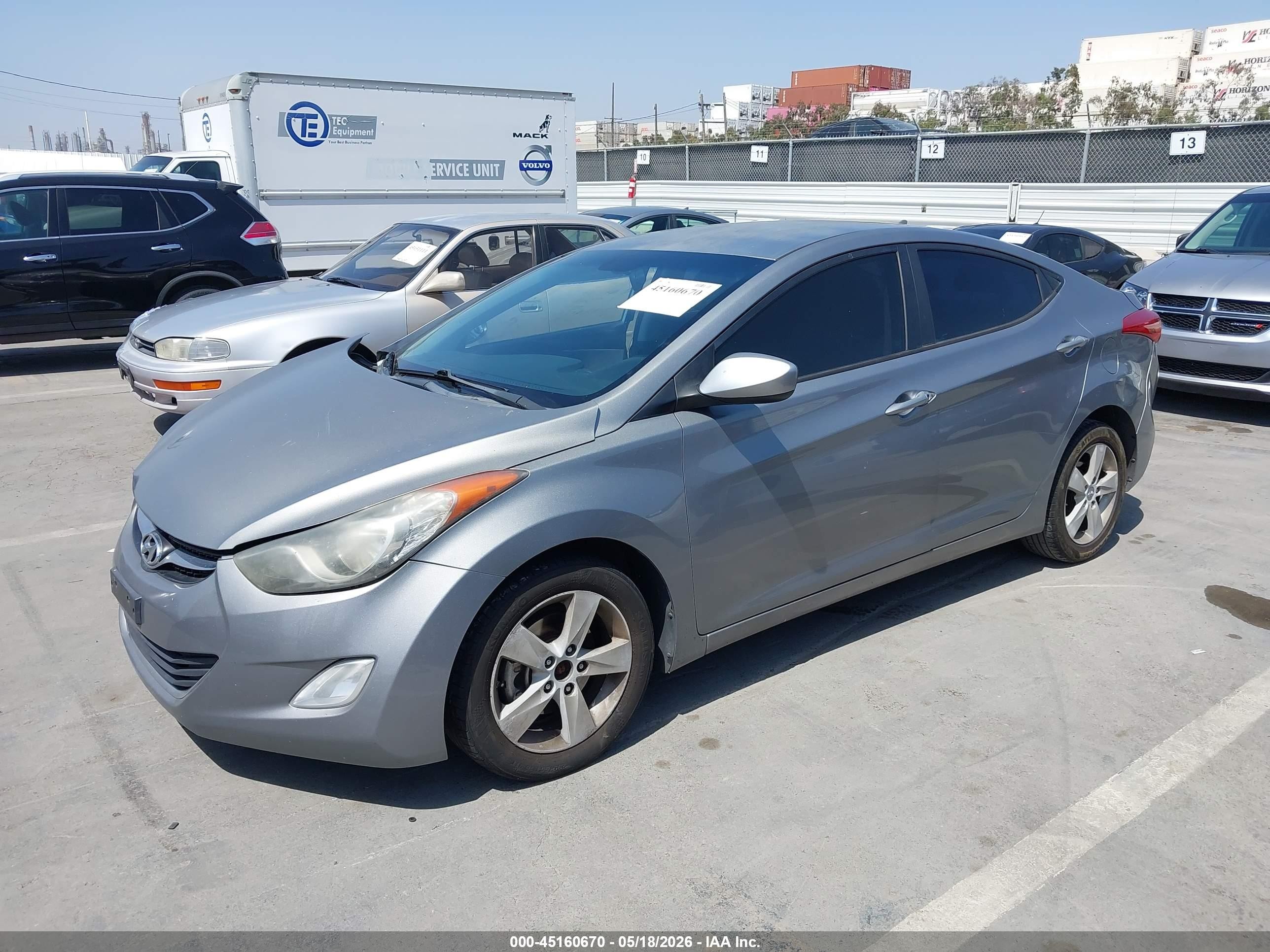 2013 Hyundai Elantra Gls Gray vin: KMHDH4AE0DU009402