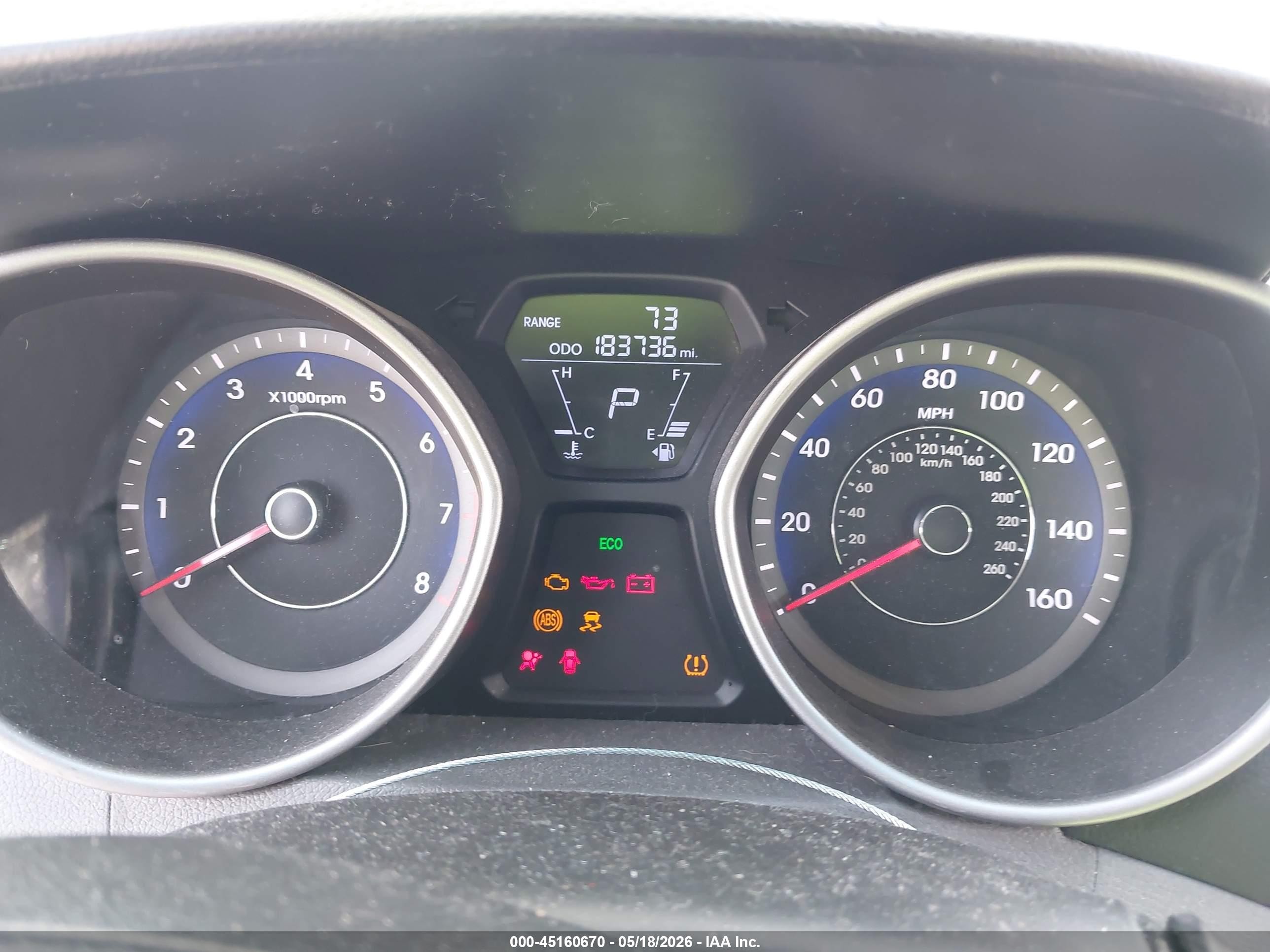 2013 Hyundai Elantra Gls Gray vin: KMHDH4AE0DU009402