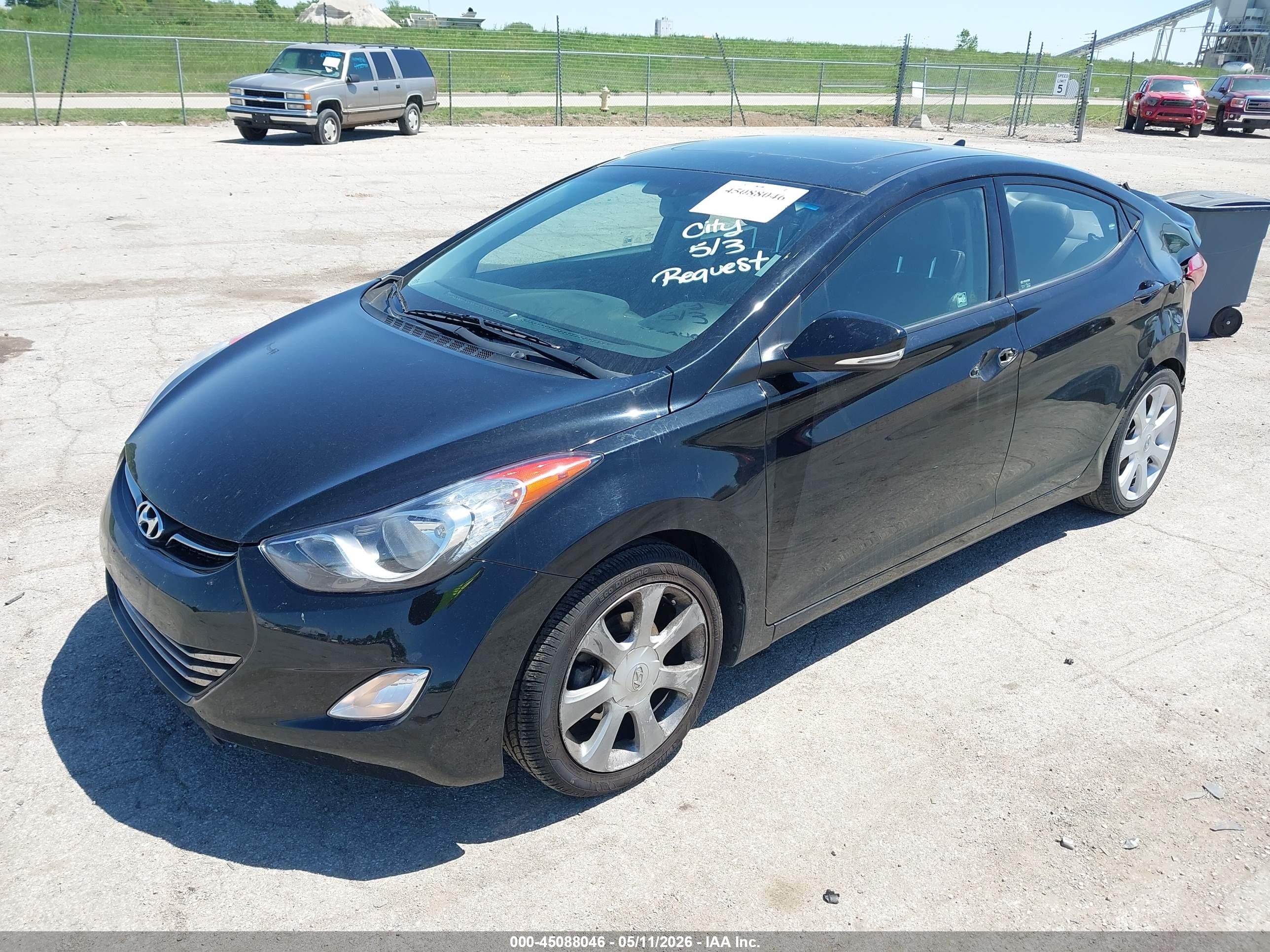 2013 Hyundai Elantra Limited Black vin: KMHDH4AE0DU009805