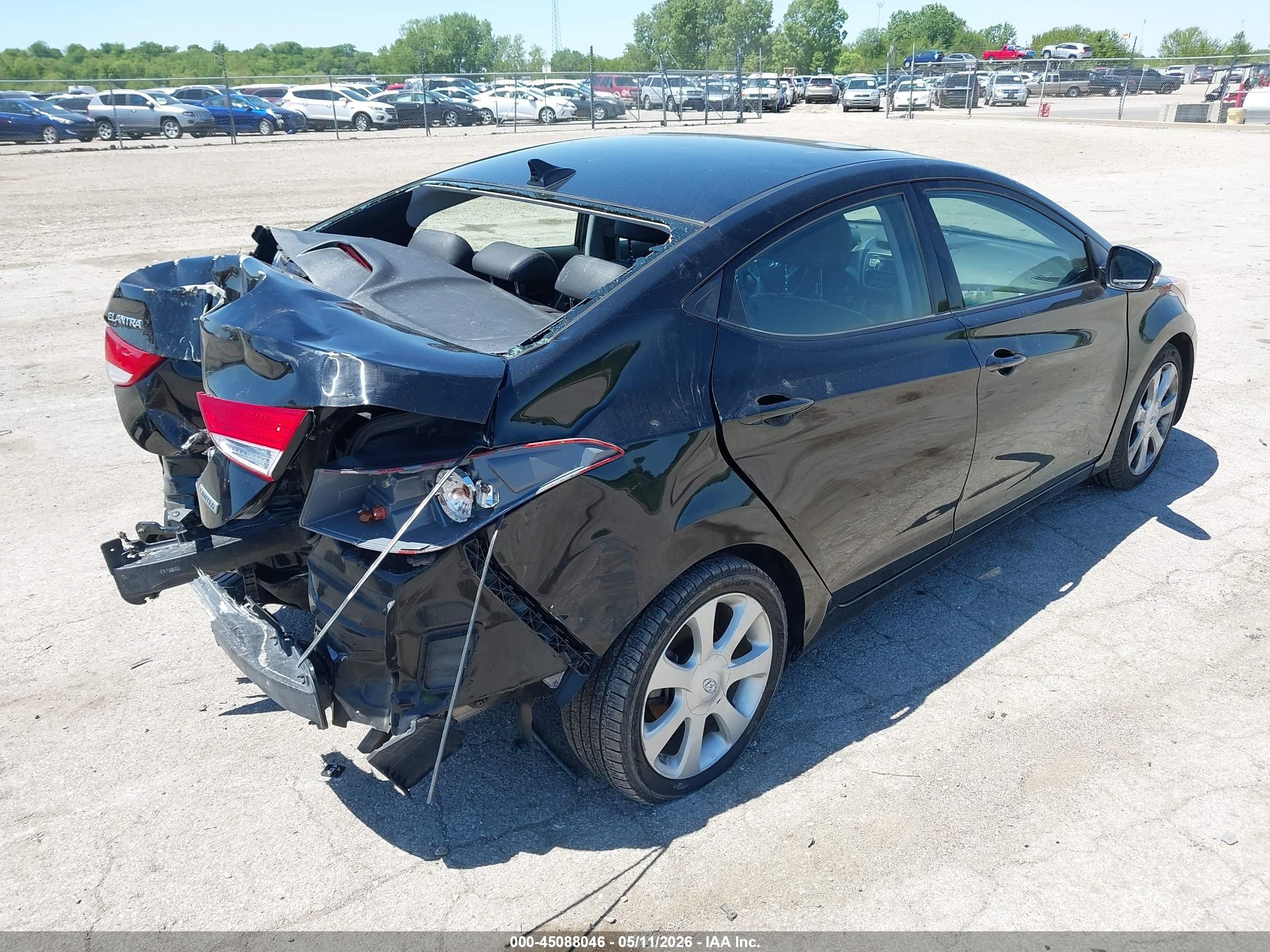 2013 Hyundai Elantra Limited Black vin: KMHDH4AE0DU009805