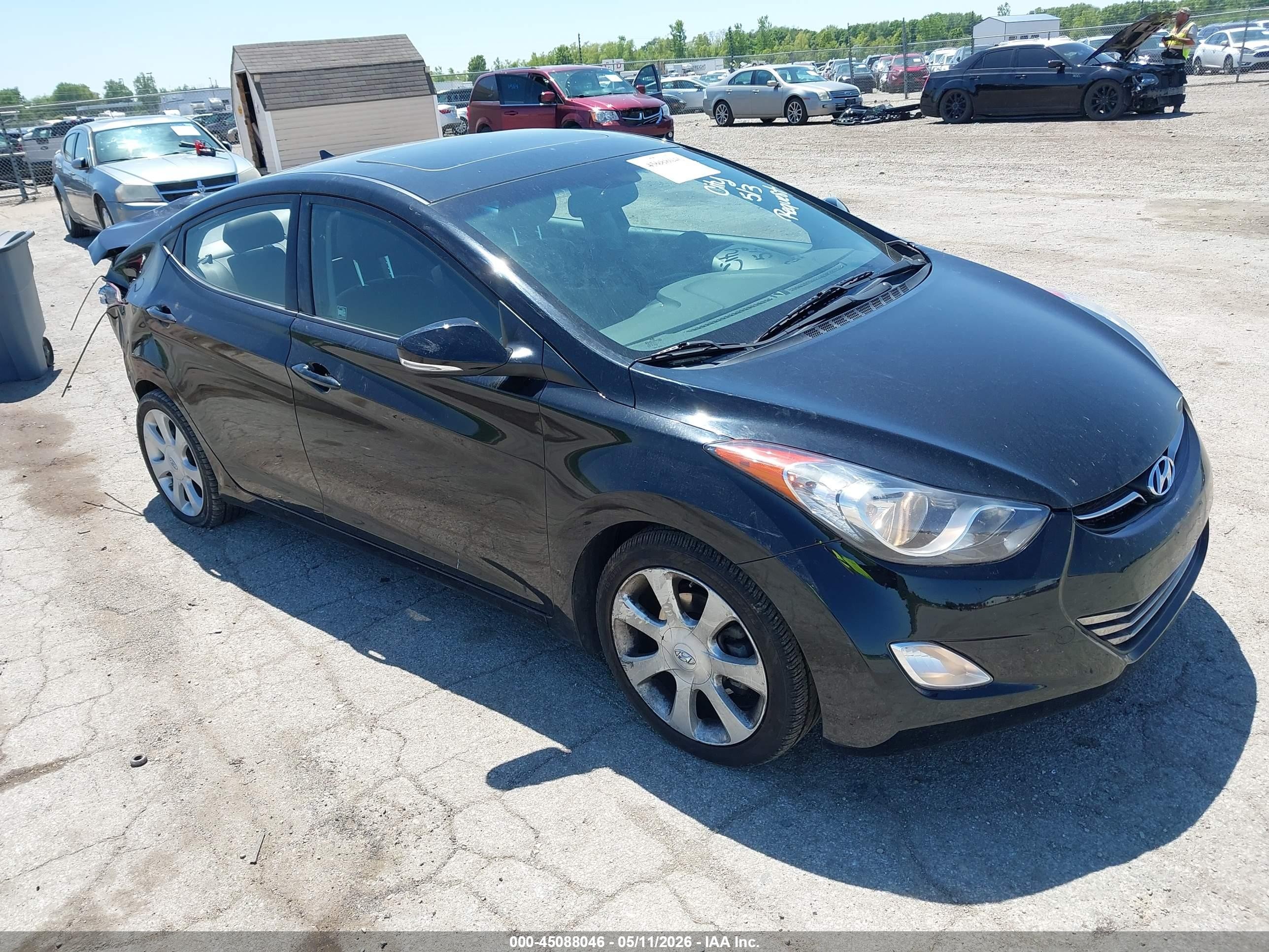 2013 Hyundai Elantra Limited Black vin: KMHDH4AE0DU009805