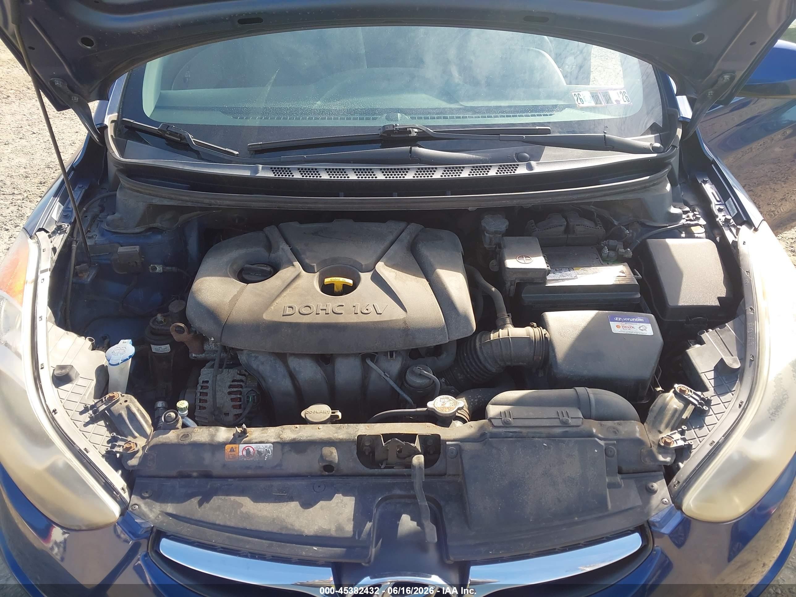 2013 Hyundai Elantra Gls Blue vin: KMHDH4AE0DU530409