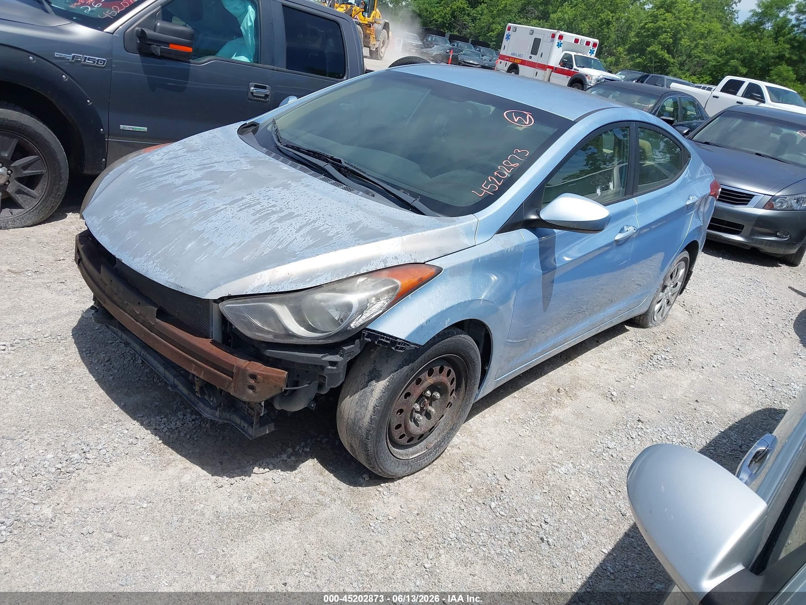 2013 Hyundai Elantra Gls Blue vin: KMHDH4AE0DU535626
