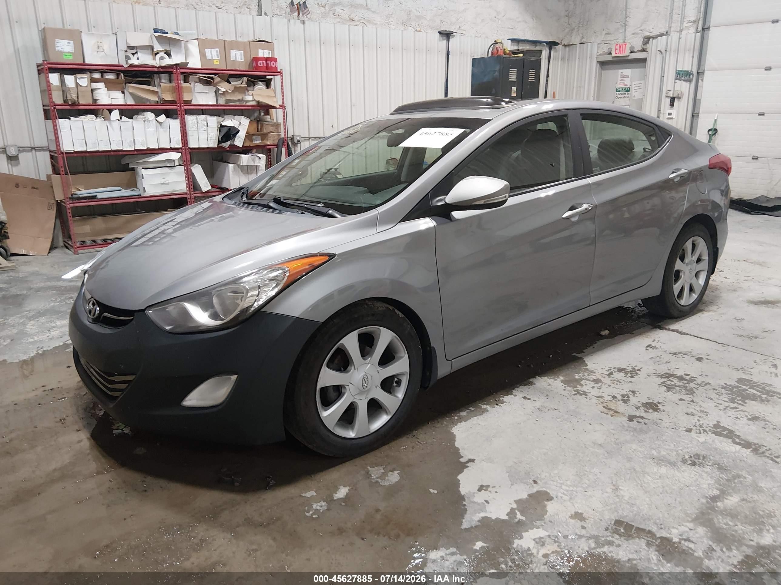 2013 Hyundai Elantra Limited Серый vin: KMHDH4AE0DU627514