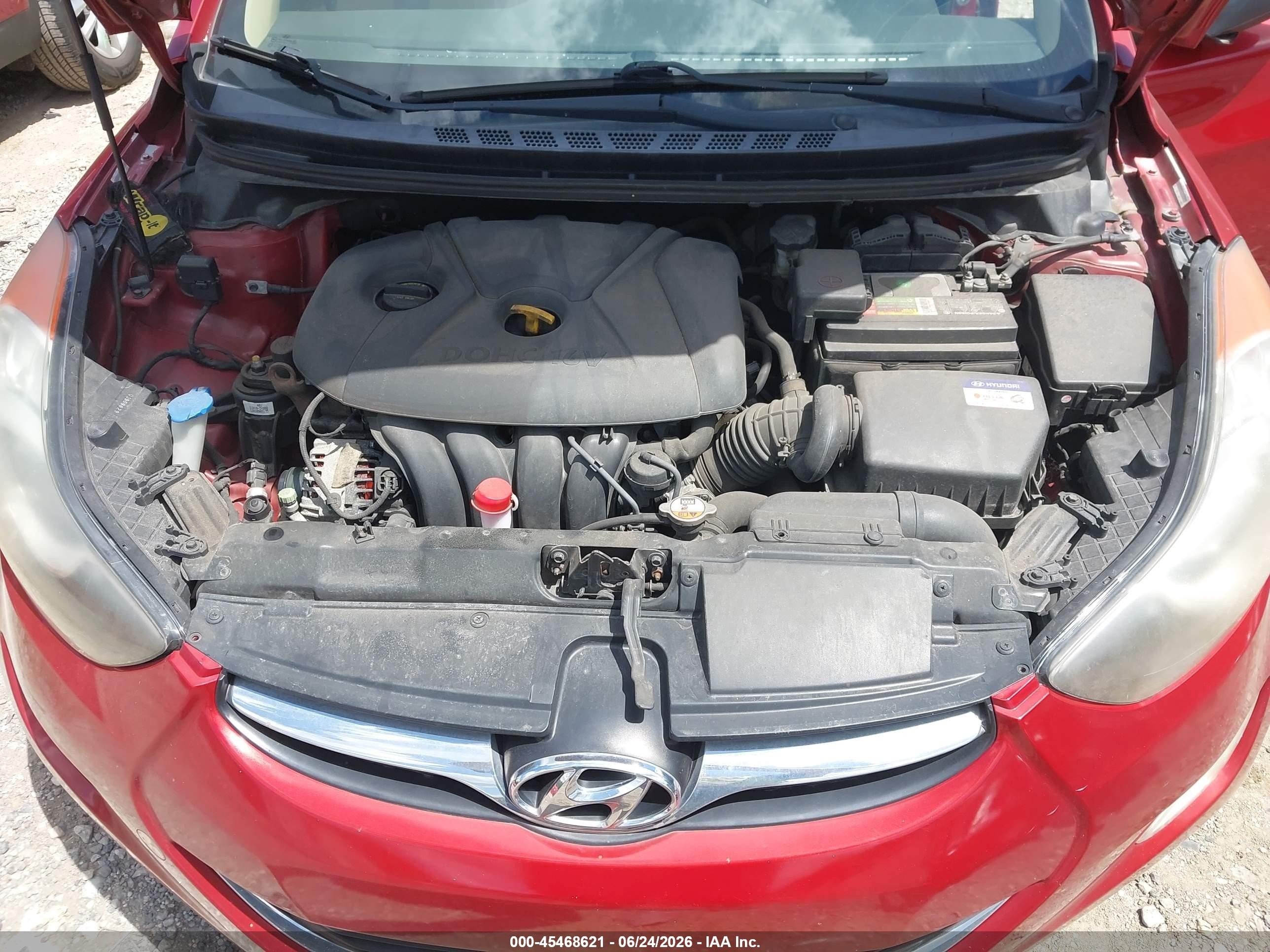 2013 Hyundai Elantra Gls Red vin: KMHDH4AE0DU629179