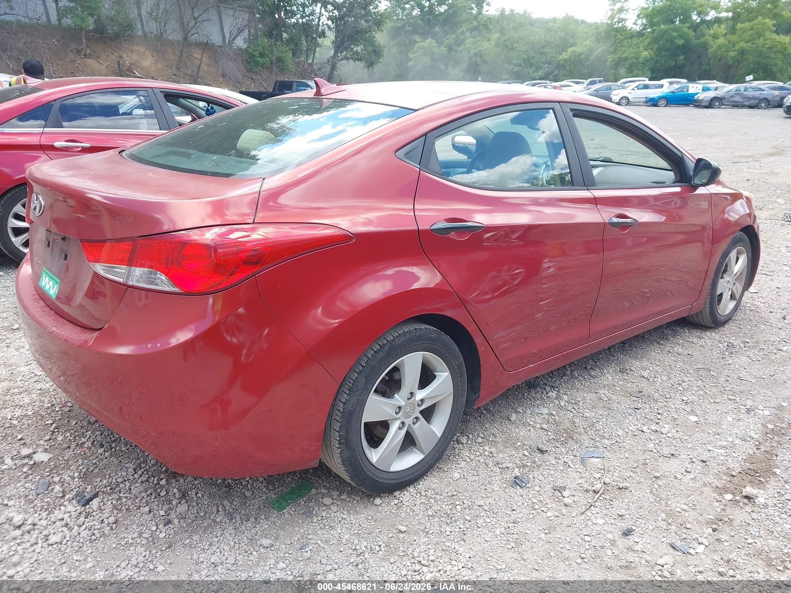 2013 Hyundai Elantra Gls Red vin: KMHDH4AE0DU629179