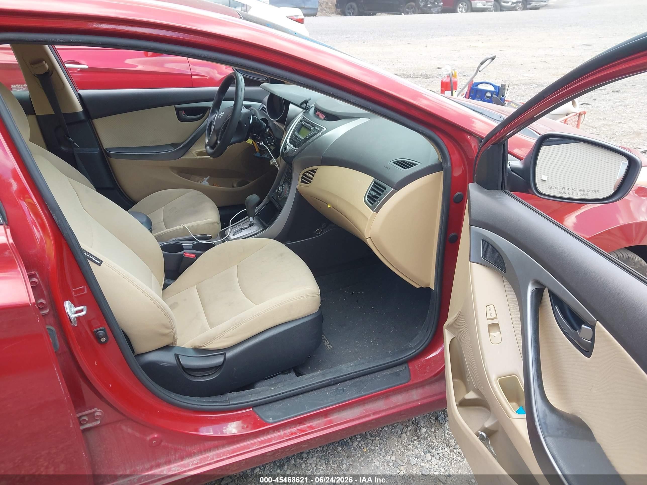 2013 Hyundai Elantra Gls Red vin: KMHDH4AE0DU629179