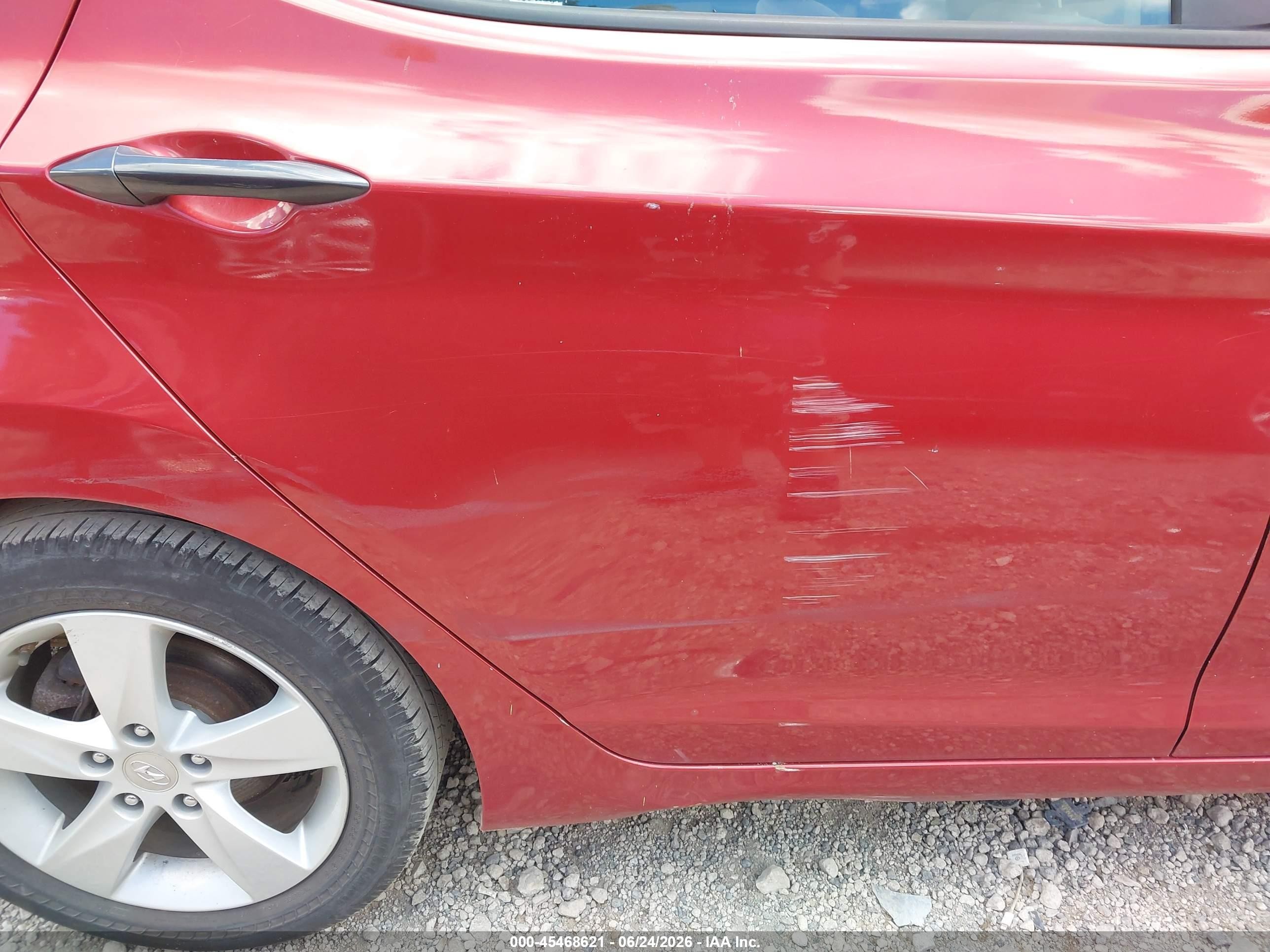 2013 Hyundai Elantra Gls Red vin: KMHDH4AE0DU629179
