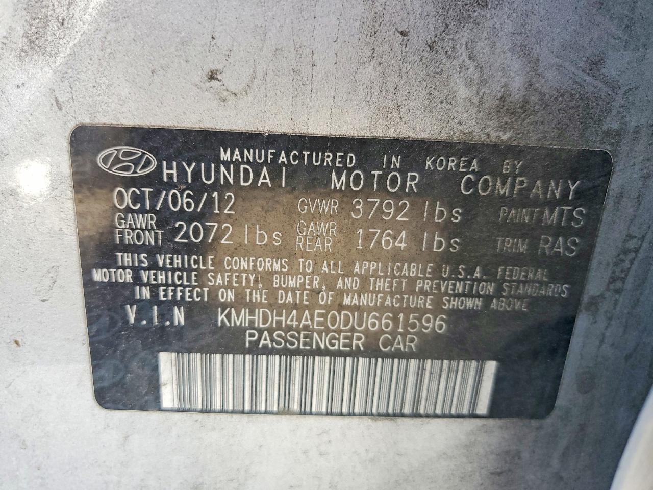 2013 Hyundai Elantra Limited Silver vin: KMHDH4AE0DU661596