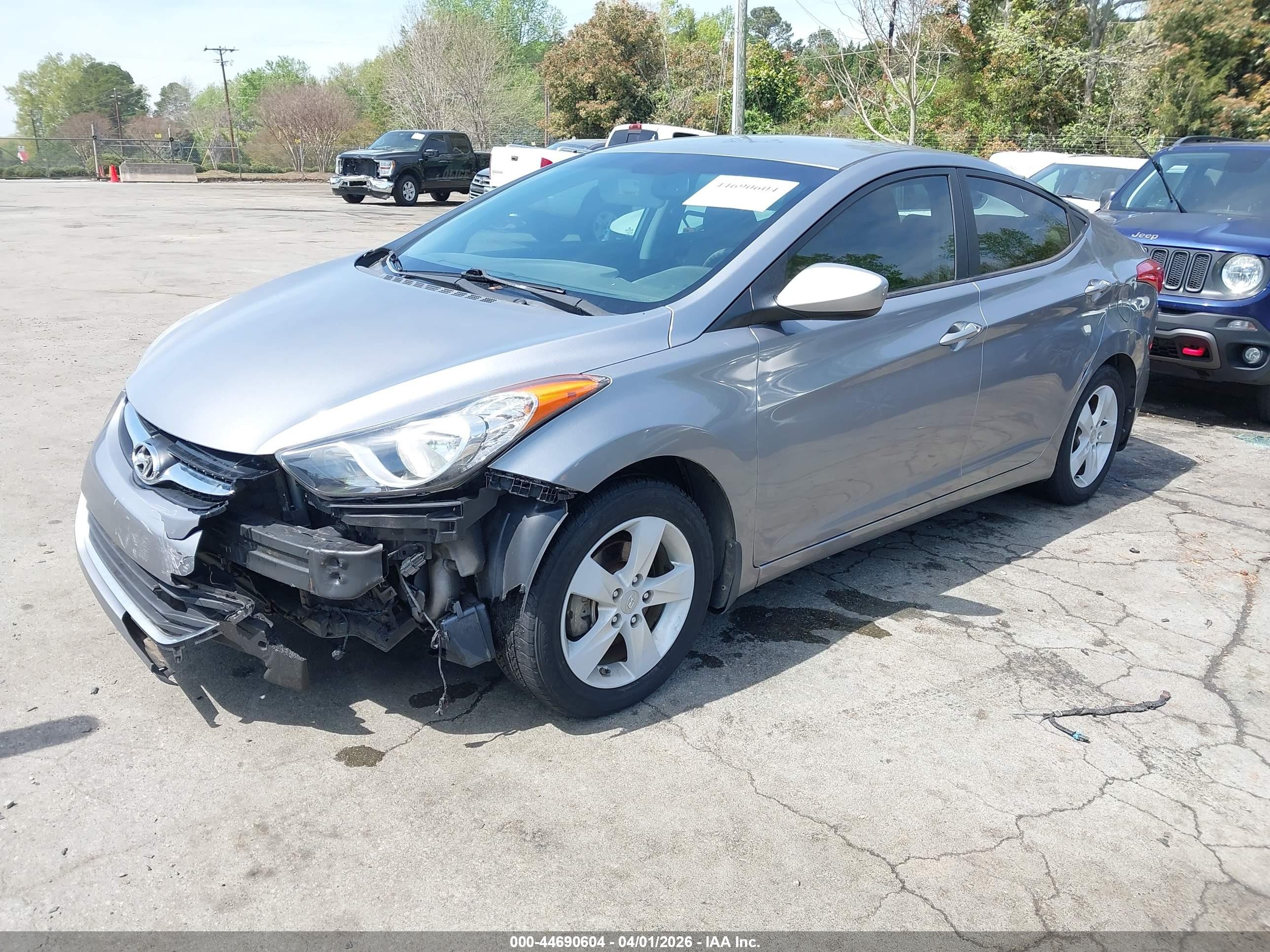 2013 Hyundai Elantra Gls Gray vin: KMHDH4AE0DU665616