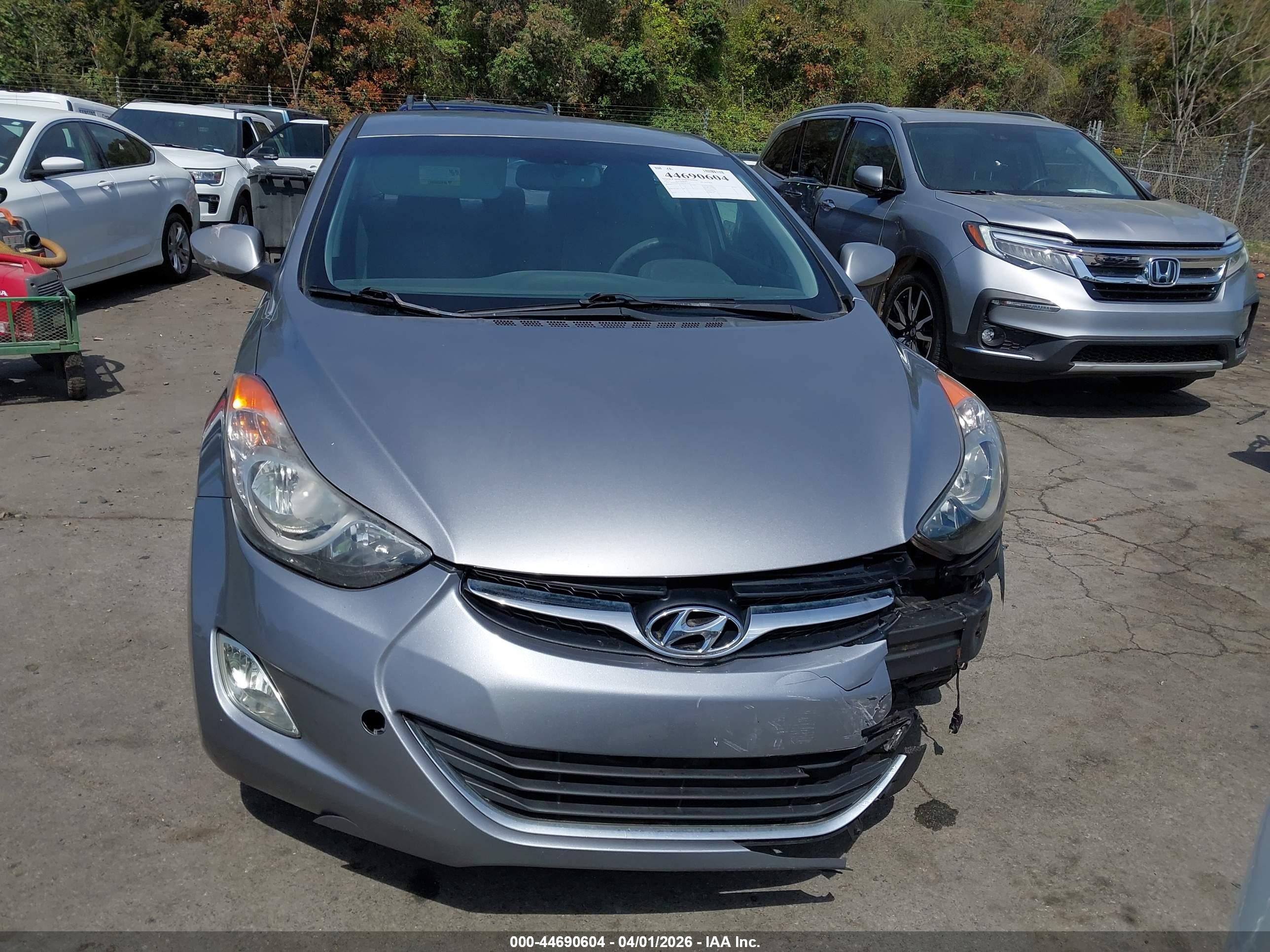 2013 Hyundai Elantra Gls Gray vin: KMHDH4AE0DU665616