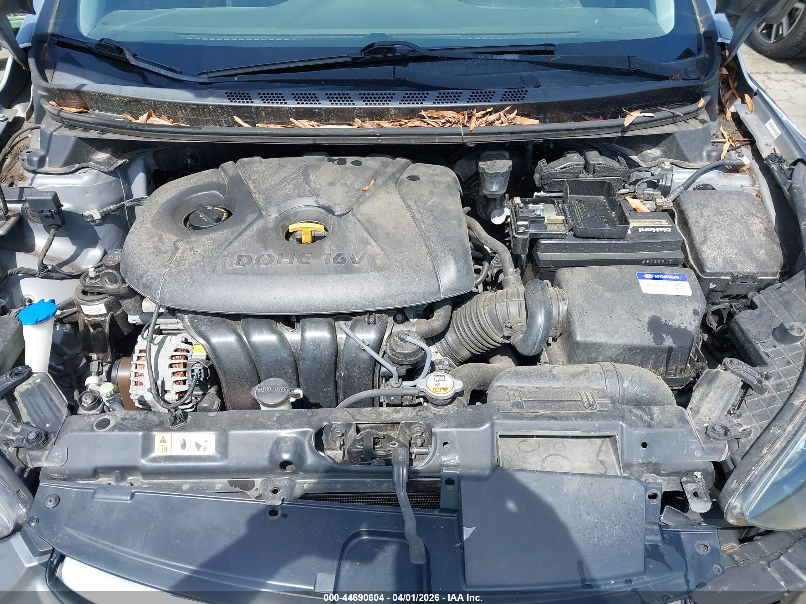2013 Hyundai Elantra Gls Gray vin: KMHDH4AE0DU665616