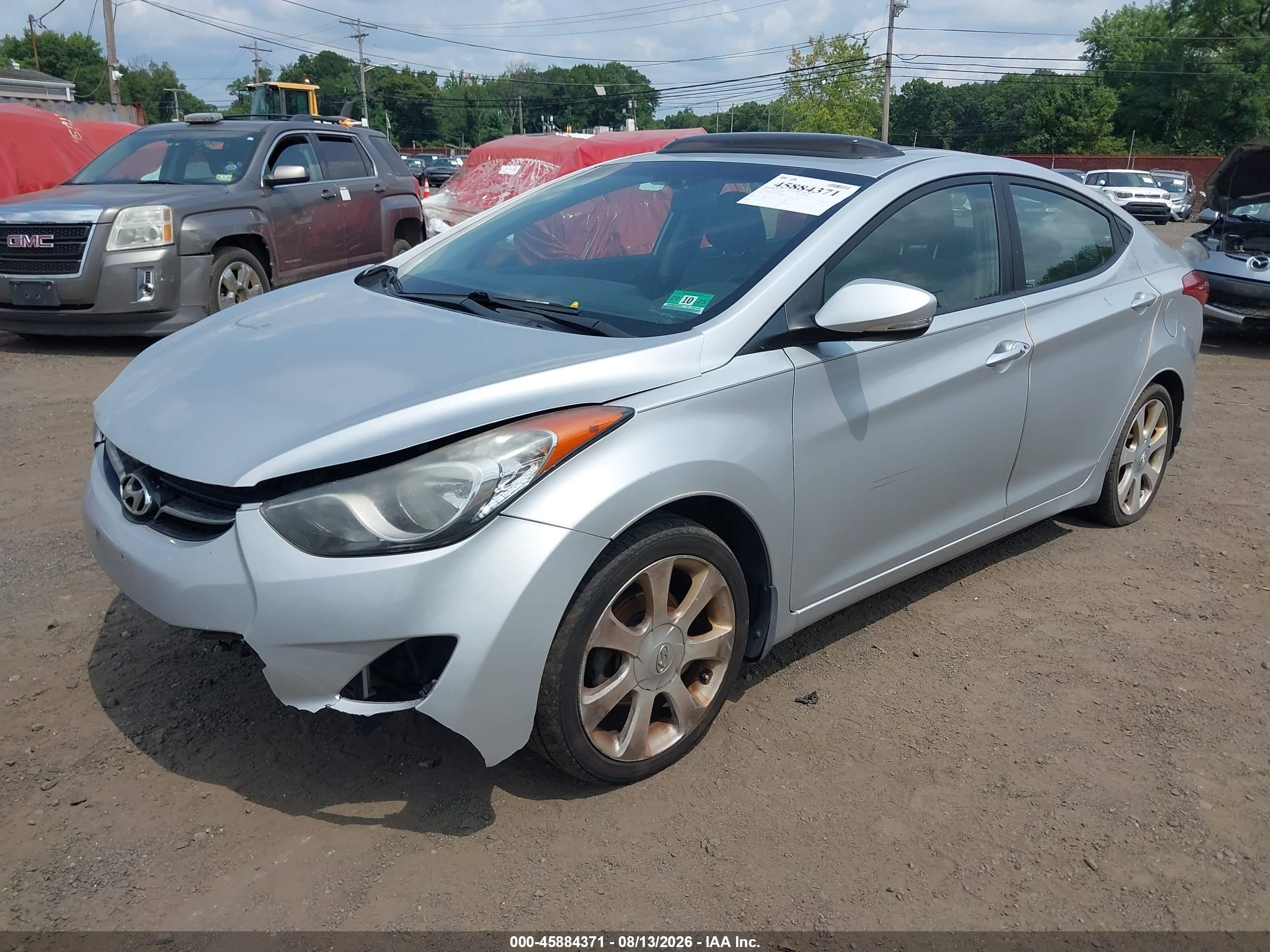 2013 Hyundai Elantra Limited Gray vin: KMHDH4AE0DU689477