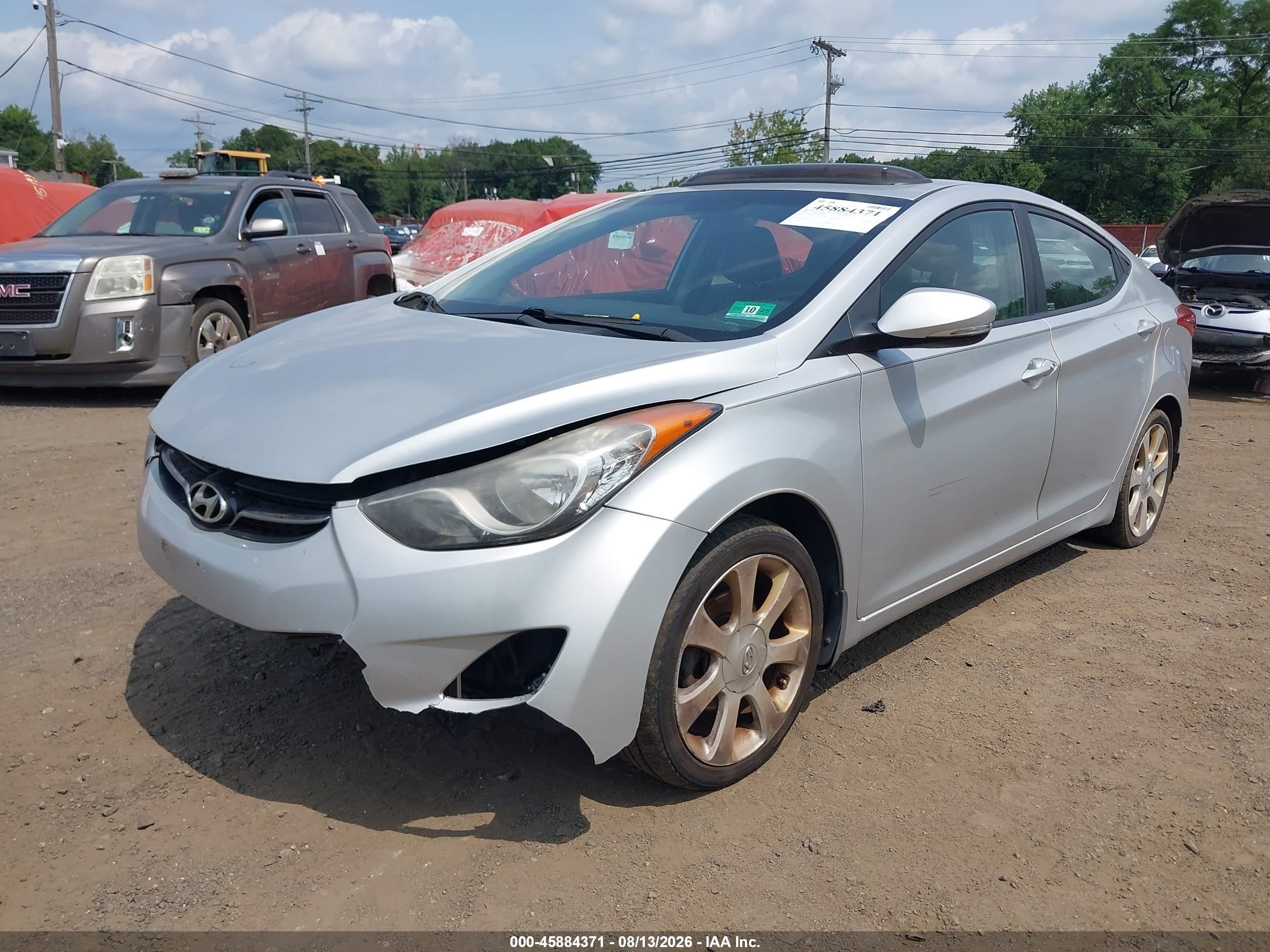 2013 Hyundai Elantra Limited Gray vin: KMHDH4AE0DU689477