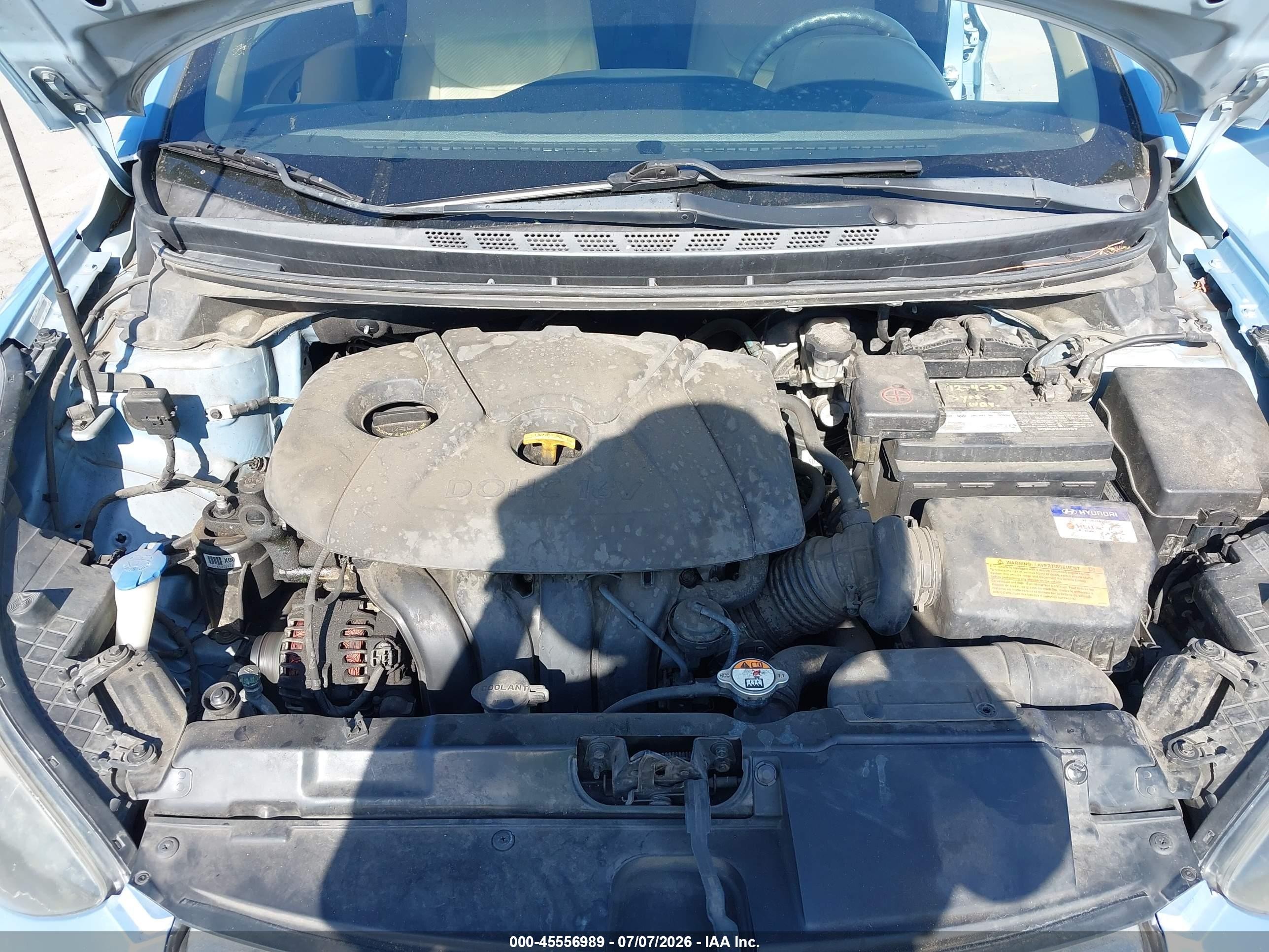 2013 Hyundai Elantra Gls Light Blue vin: KMHDH4AE0DU689723