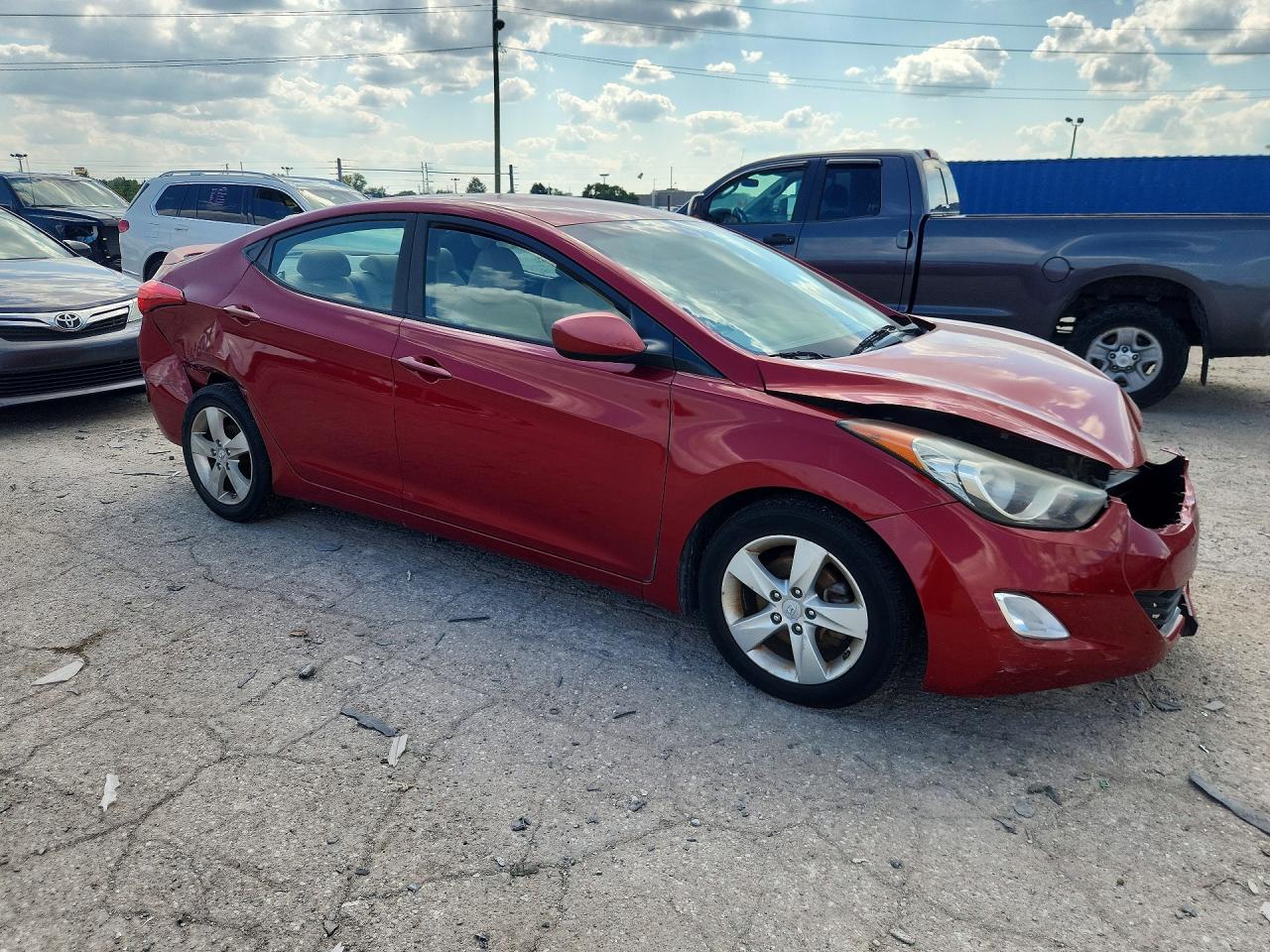 2013 Hyundai Elantra Gls Red vin: KMHDH4AE0DU714393
