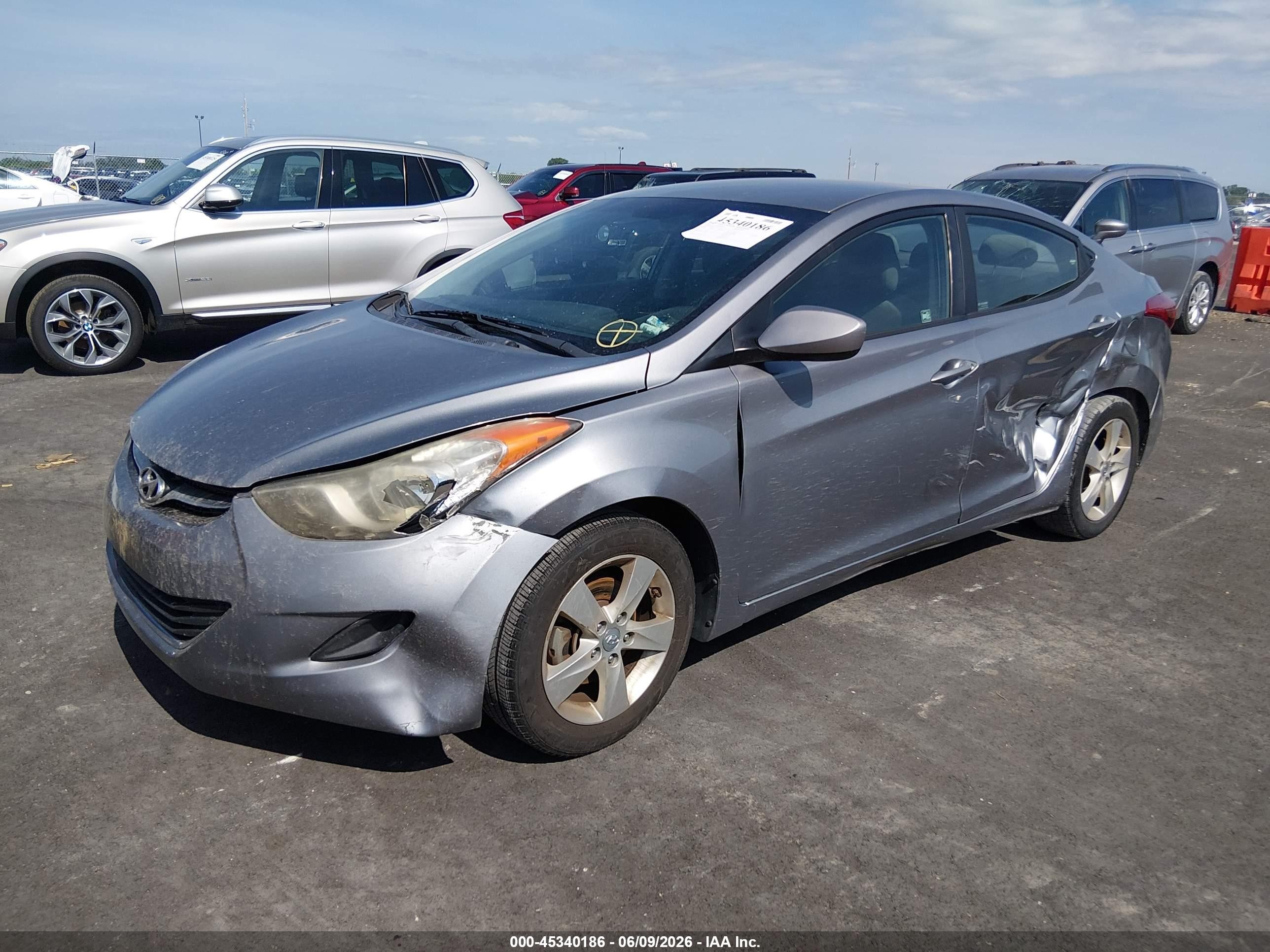 2013 Hyundai Elantra Gls Gray vin: KMHDH4AE0DU719092