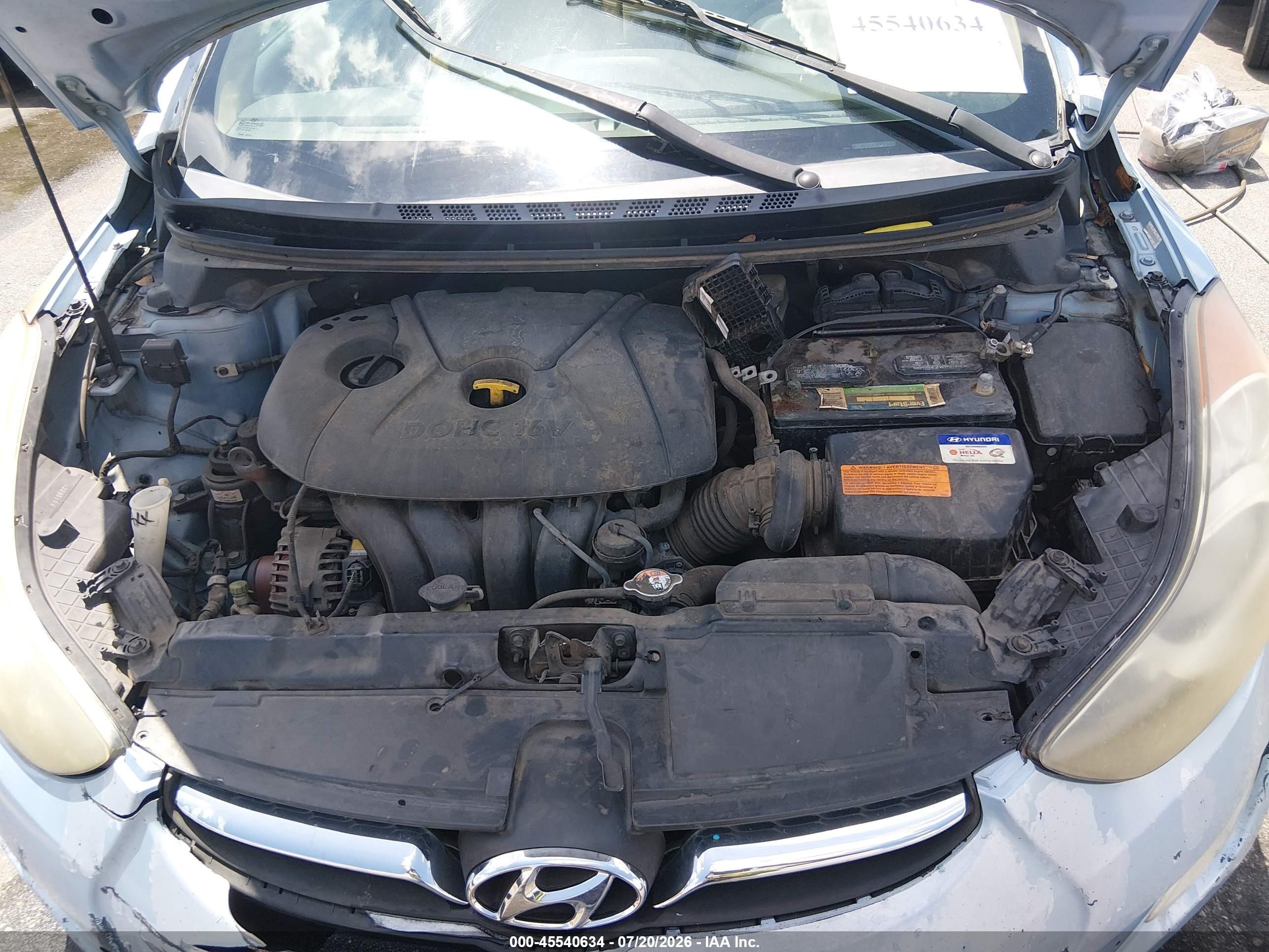 2013 Hyundai Elantra Gls Blue vin: KMHDH4AE0DU751945