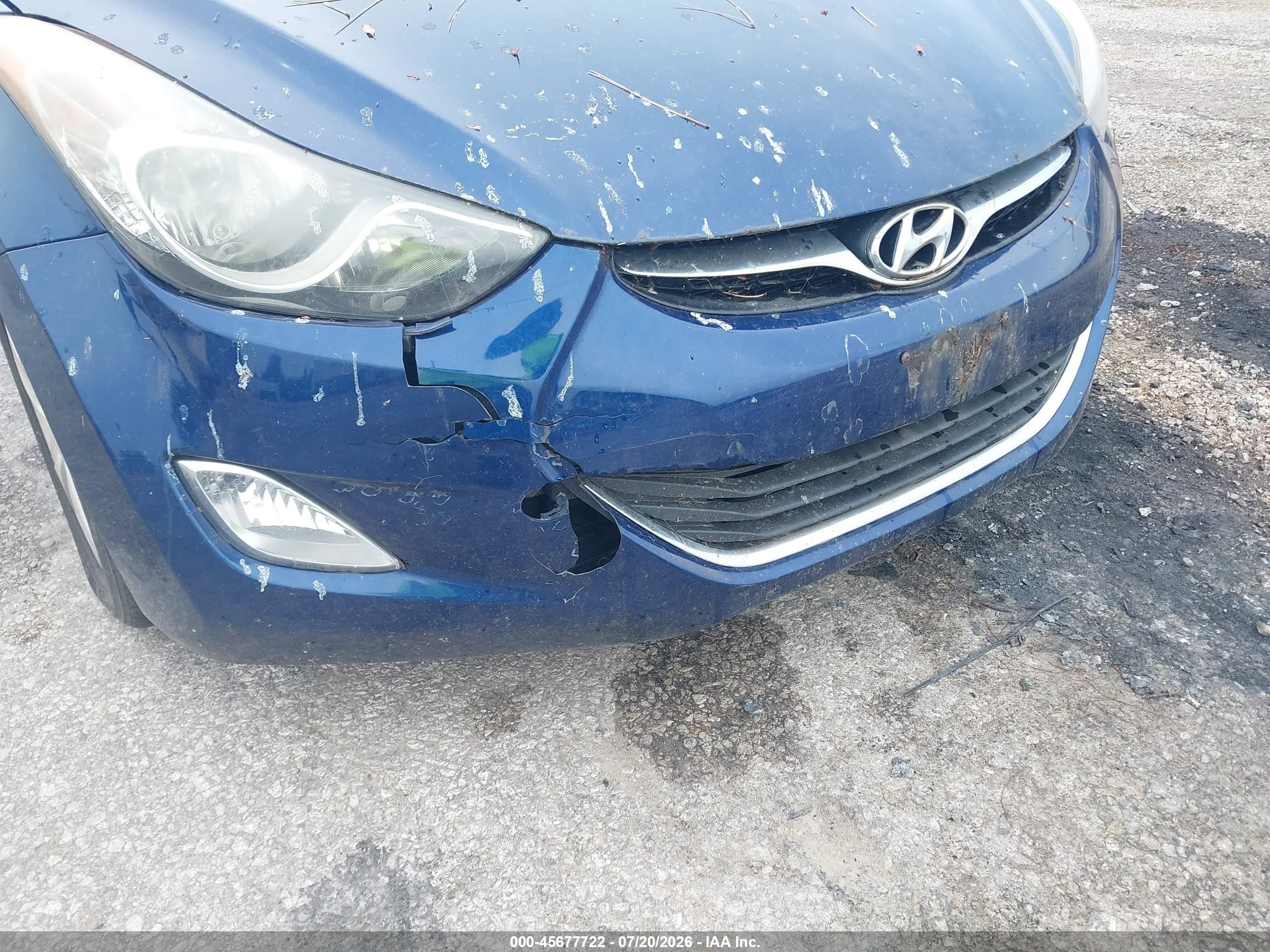 2013 Hyundai Elantra Gls Blue vin: KMHDH4AE0DU762797