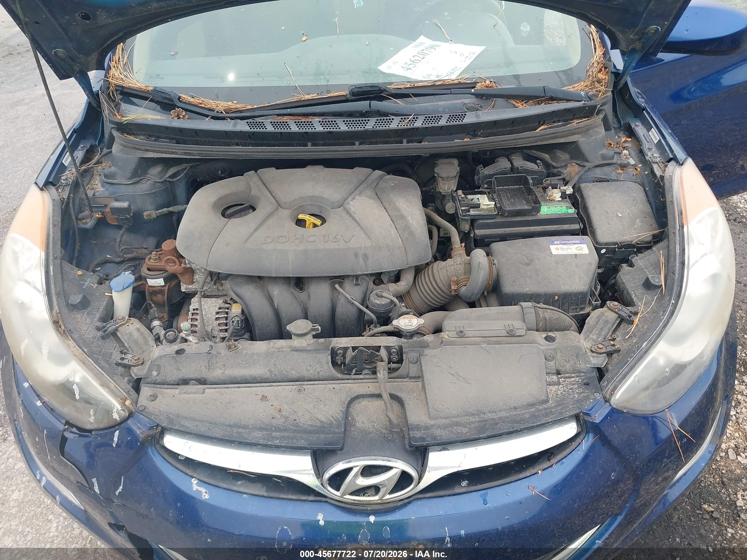 2013 Hyundai Elantra Gls Blue vin: KMHDH4AE0DU762797