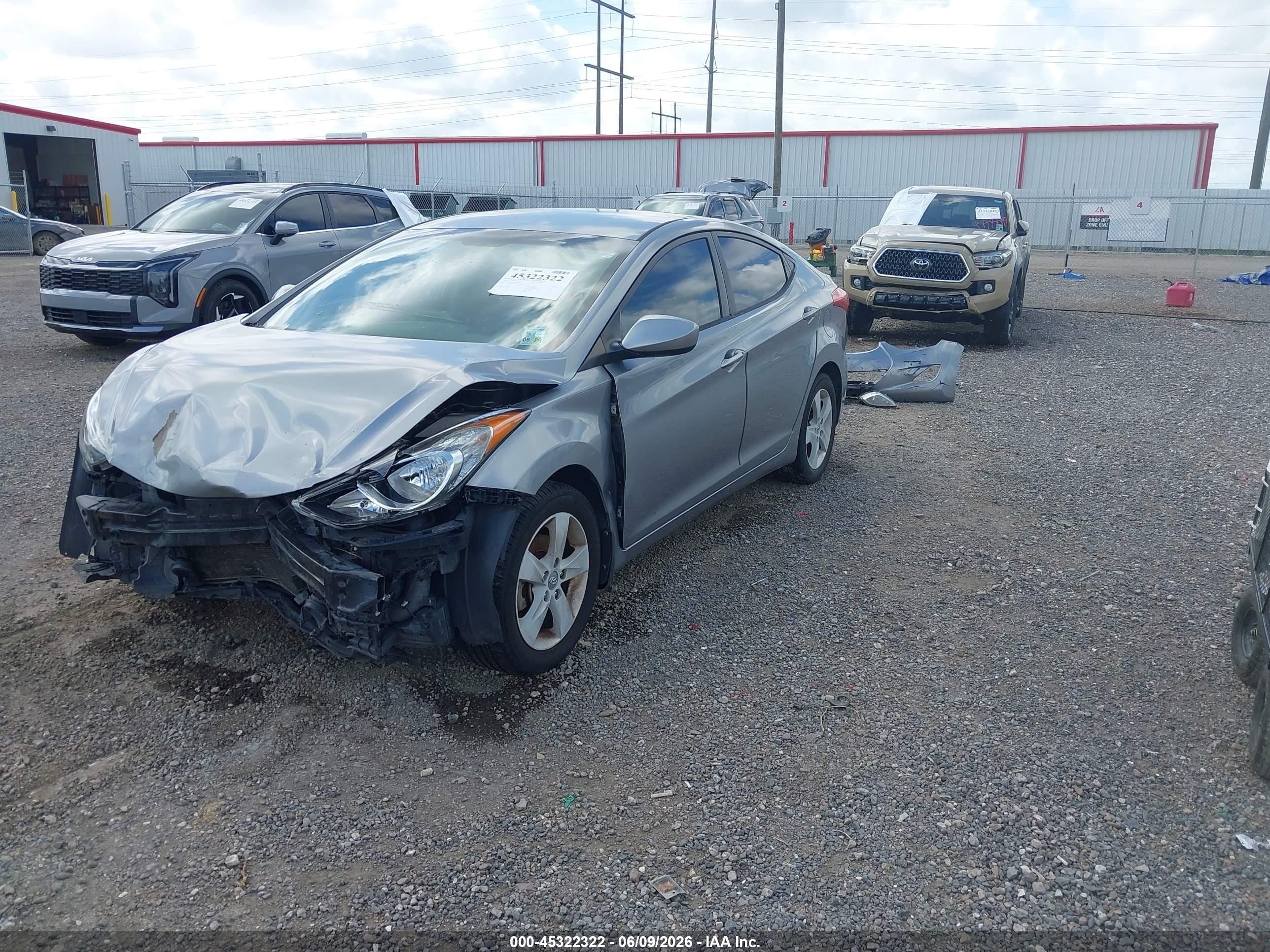 2013 Hyundai Elantra Gls Gray vin: KMHDH4AE0DU773752