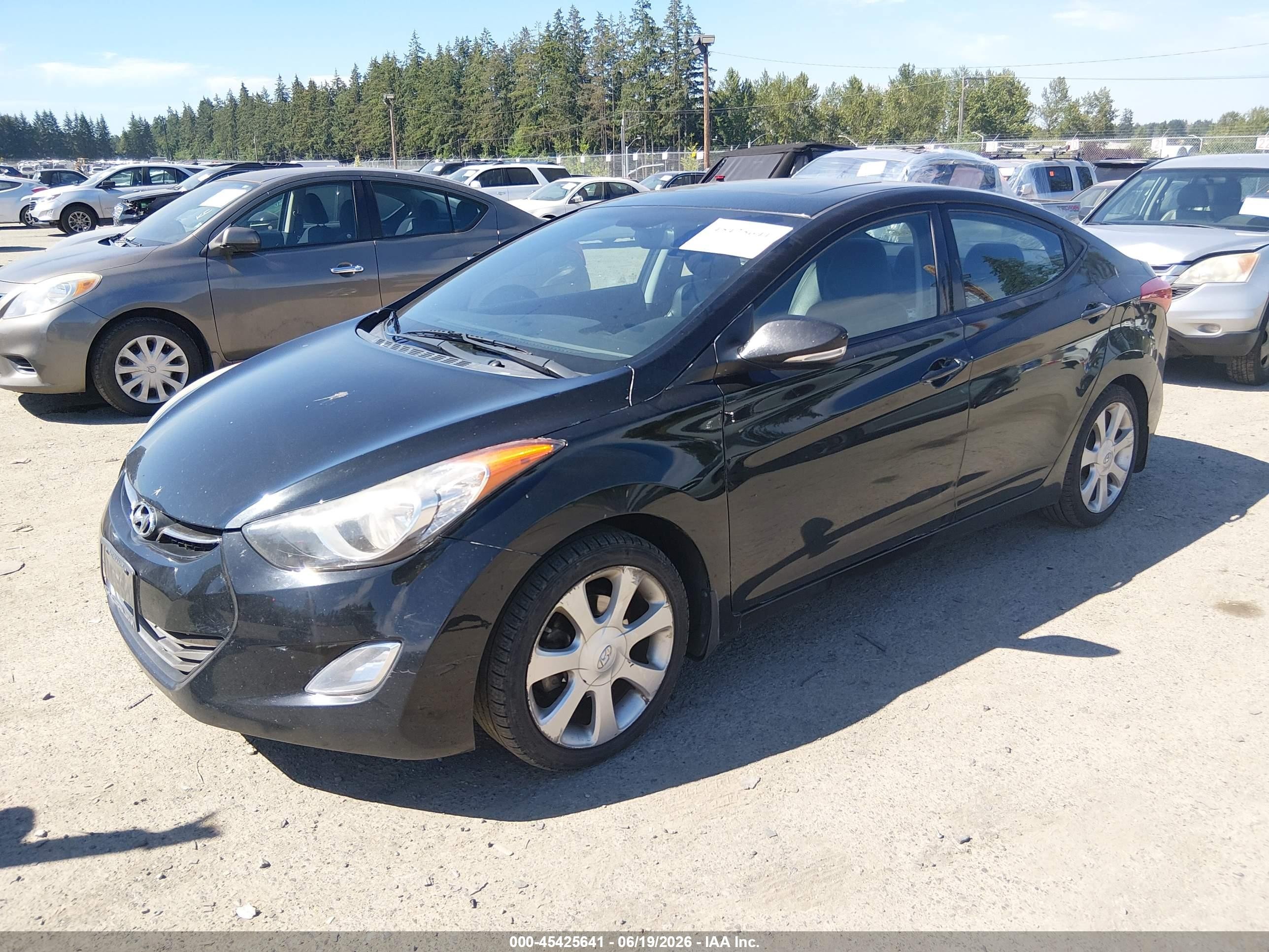 2013 Hyundai Elantra Limited Black vin: KMHDH4AE0DU805762