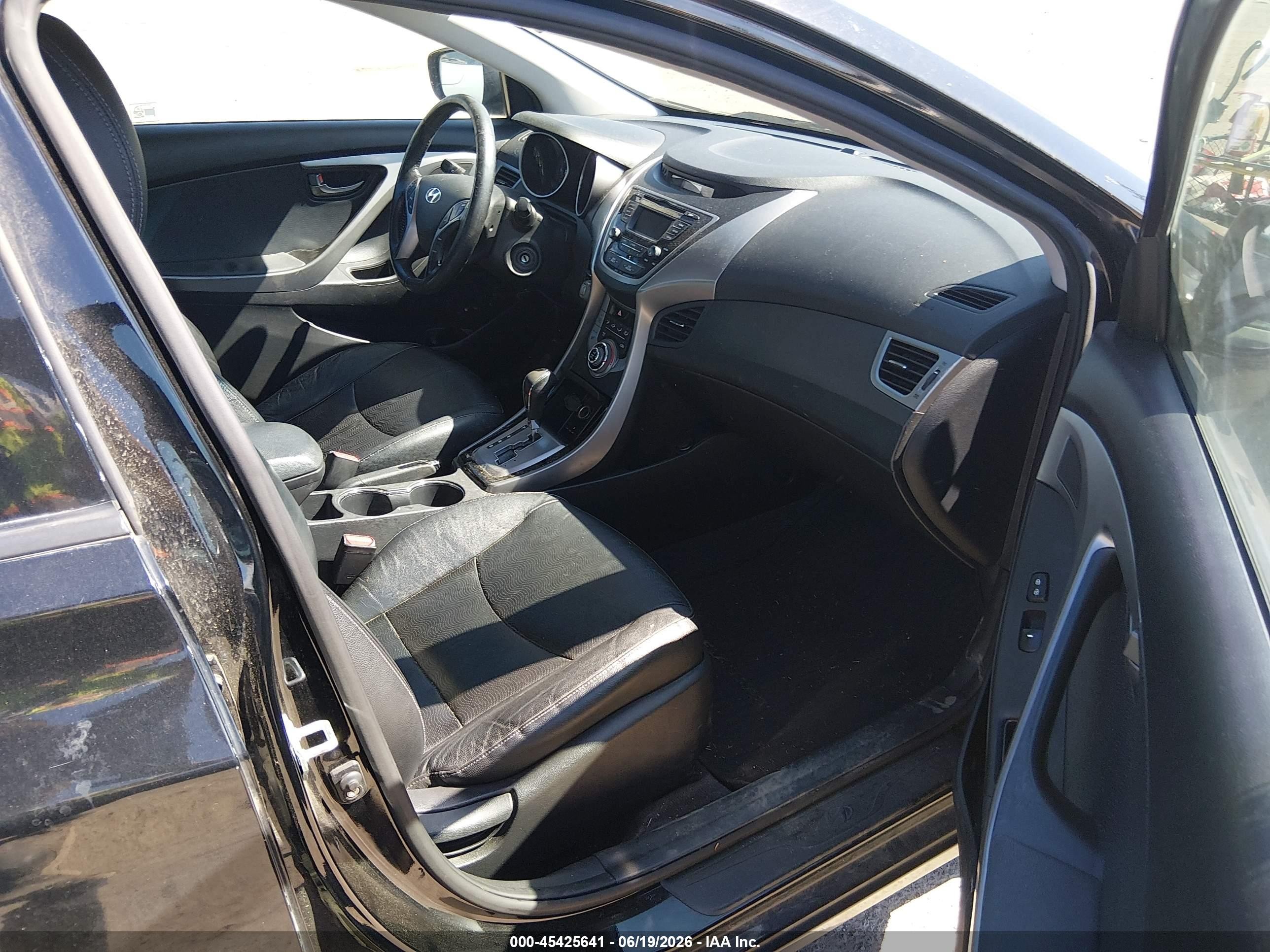 2013 Hyundai Elantra Limited Black vin: KMHDH4AE0DU805762