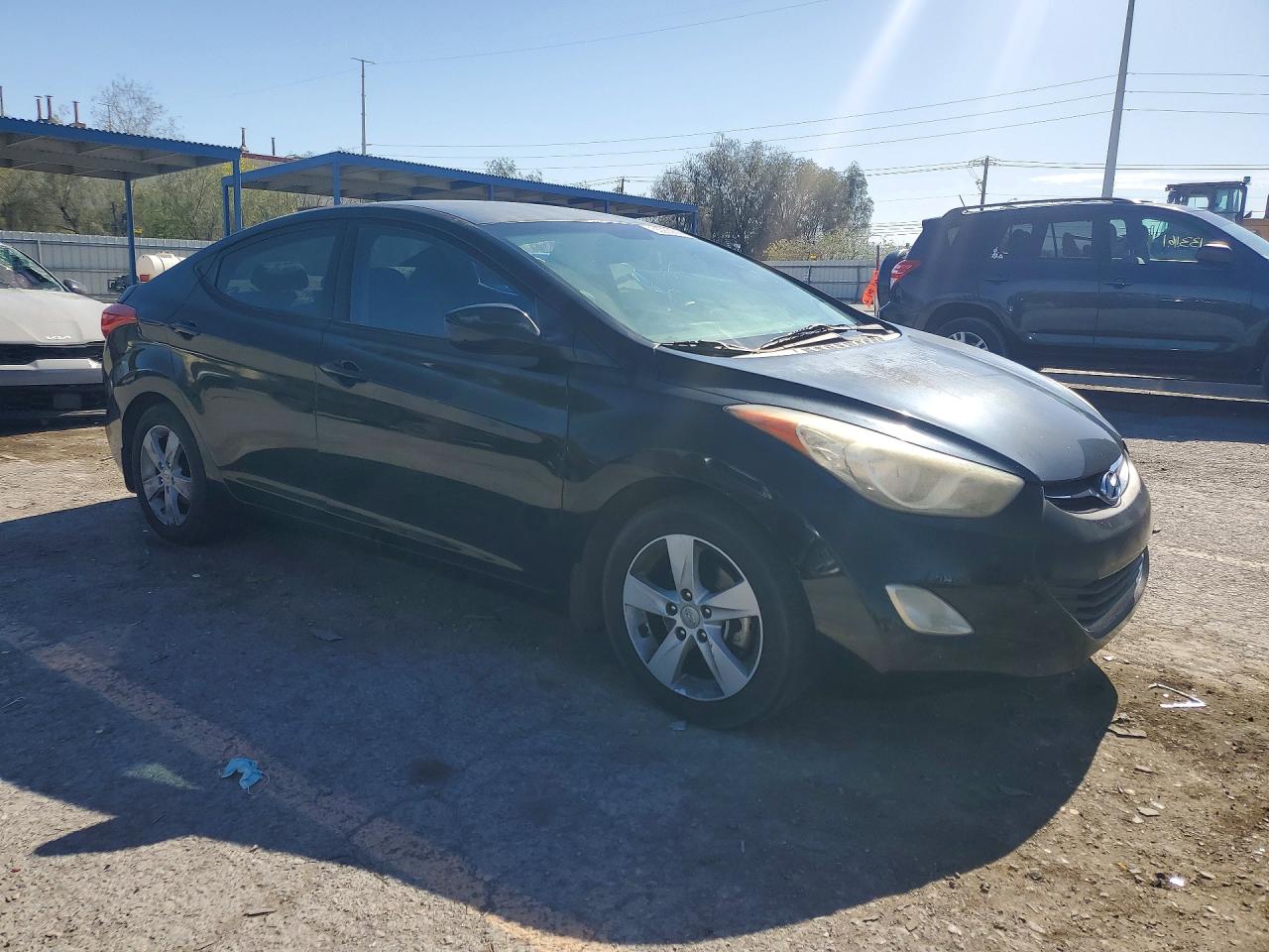 2013 Hyundai Elantra Gls Black vin: KMHDH4AE0DU851947