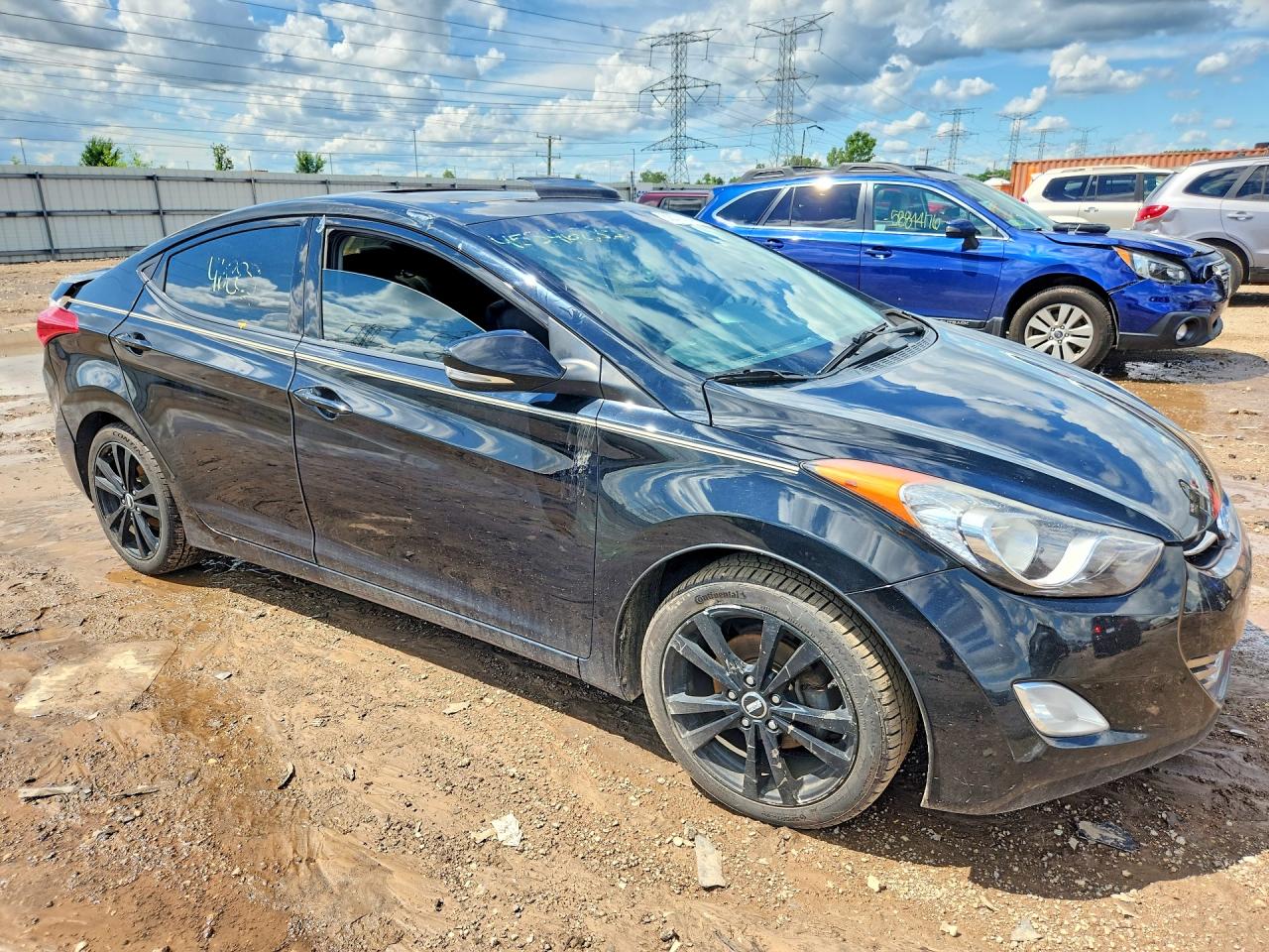 2013 Hyundai Elantra Black vin: KMHDH4AE0DU866495
