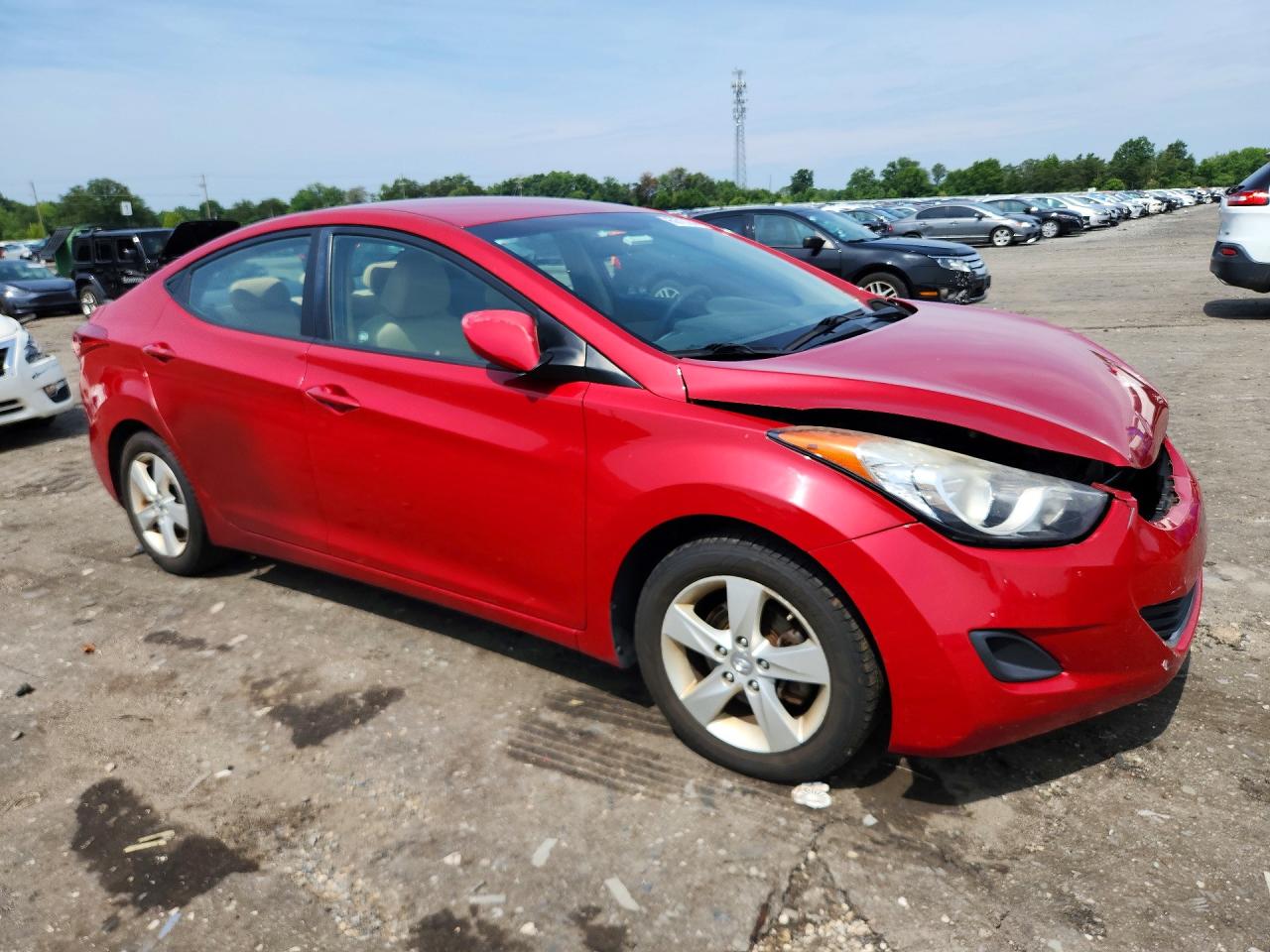 2013 Hyundai Elantra Gls Red vin: KMHDH4AE0DU939137
