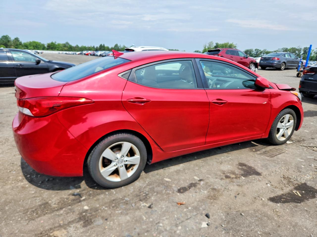 2013 Hyundai Elantra Gls Red vin: KMHDH4AE0DU939137