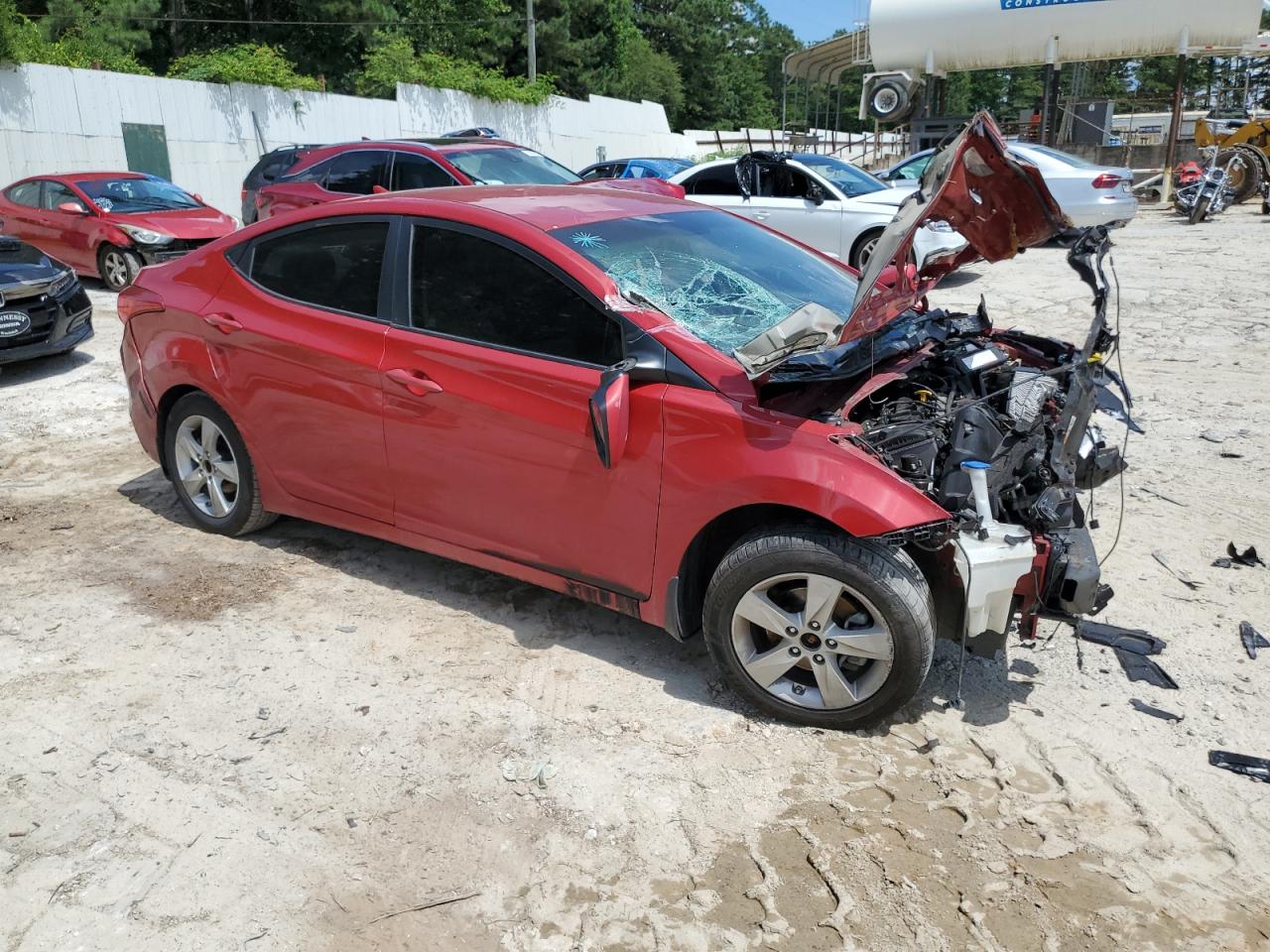 2013 Hyundai Elantra Gls Red vin: KMHDH4AE0DU942880