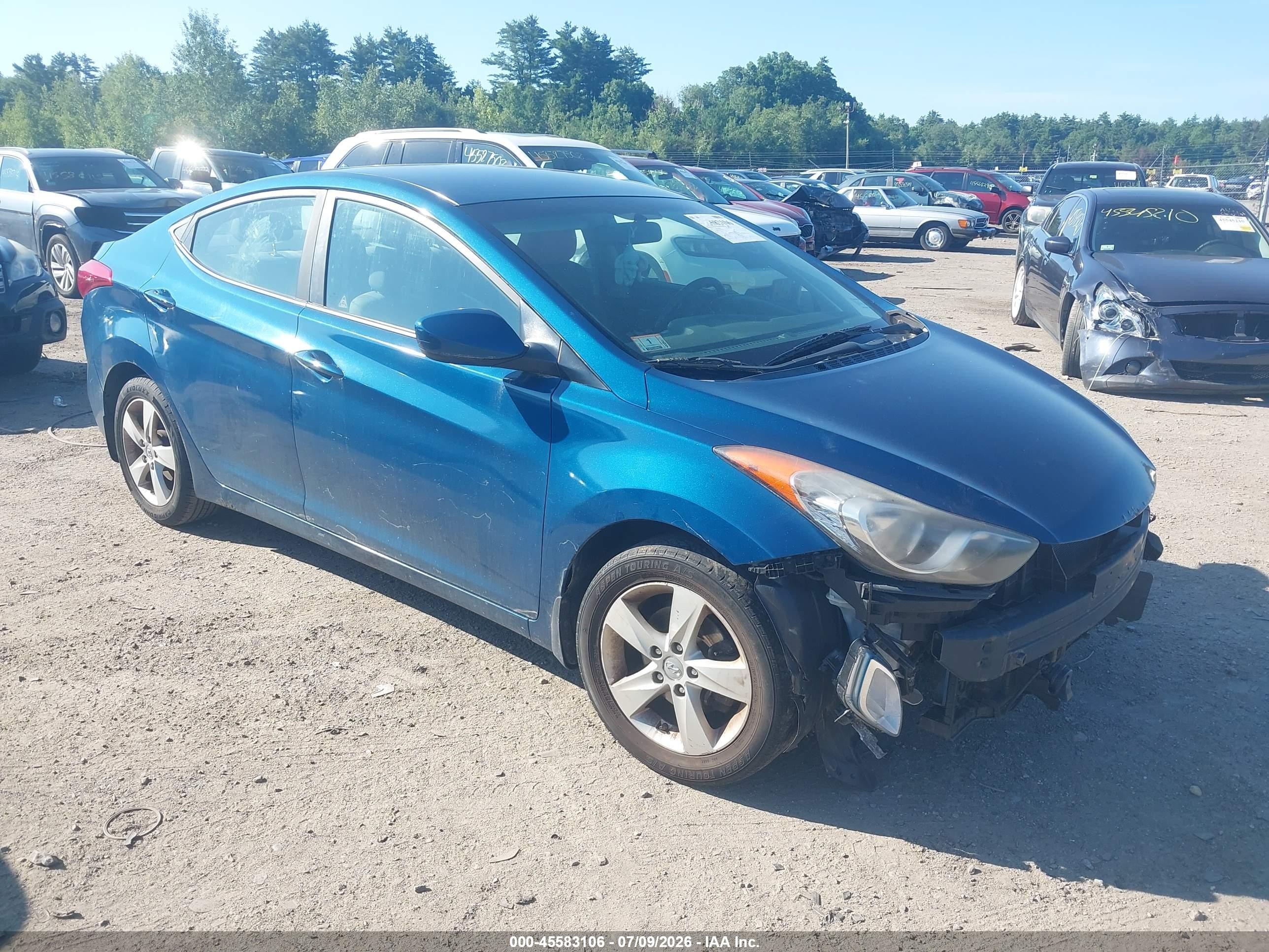 2013 Hyundai Elantra Gls Blue vin: KMHDH4AE0DU971828