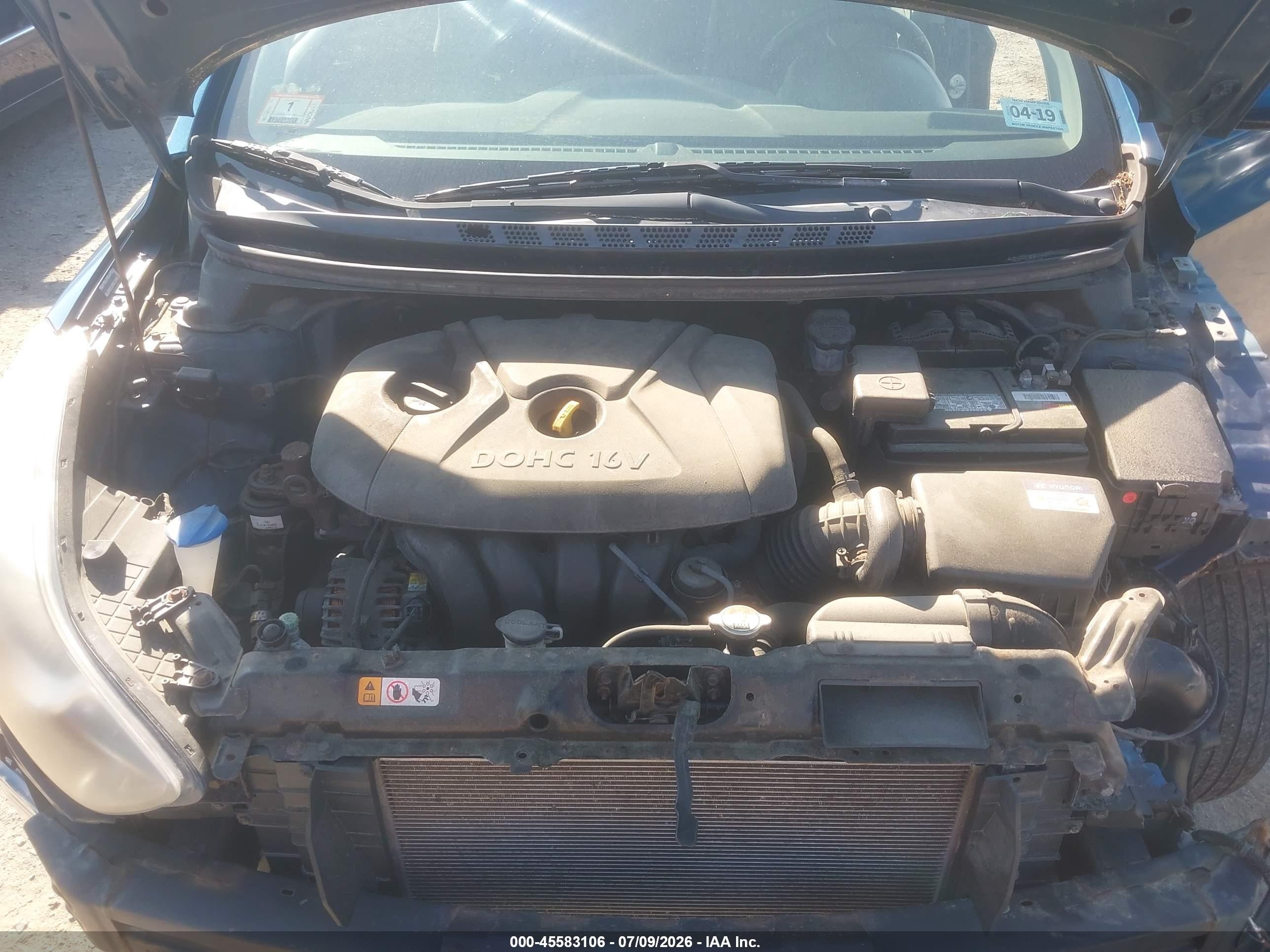 2013 Hyundai Elantra Gls Blue vin: KMHDH4AE0DU971828