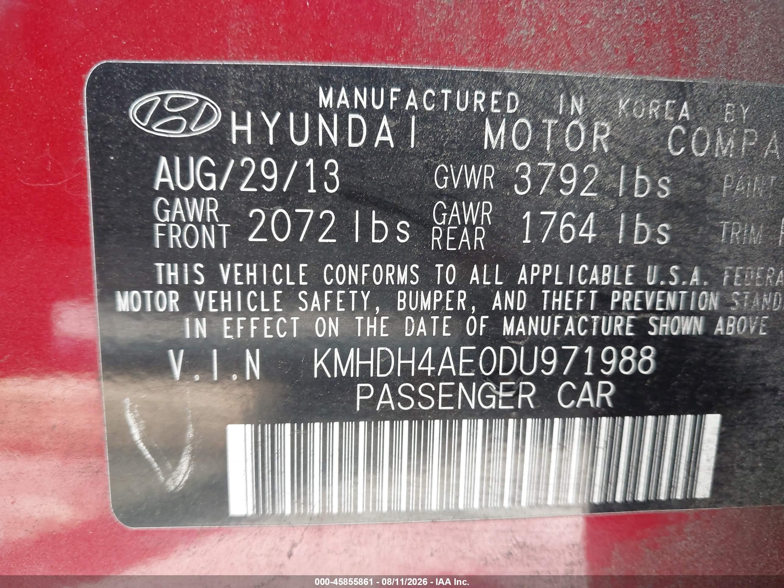 2013 Hyundai Elantra Gls Красный vin: KMHDH4AE0DU971988