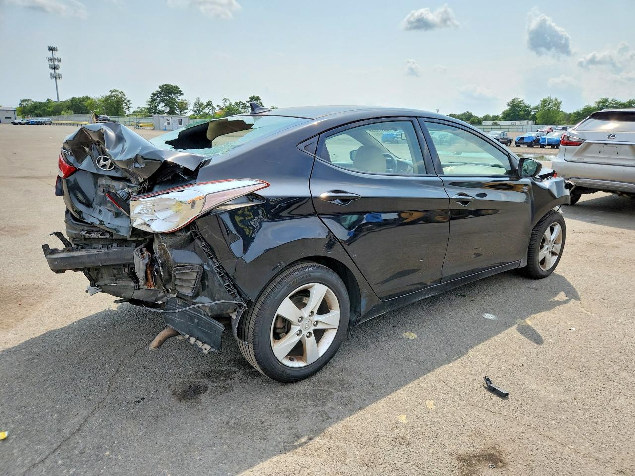 2013 Hyundai Elantra Gls Black vin: KMHDH4AE0DU983798
