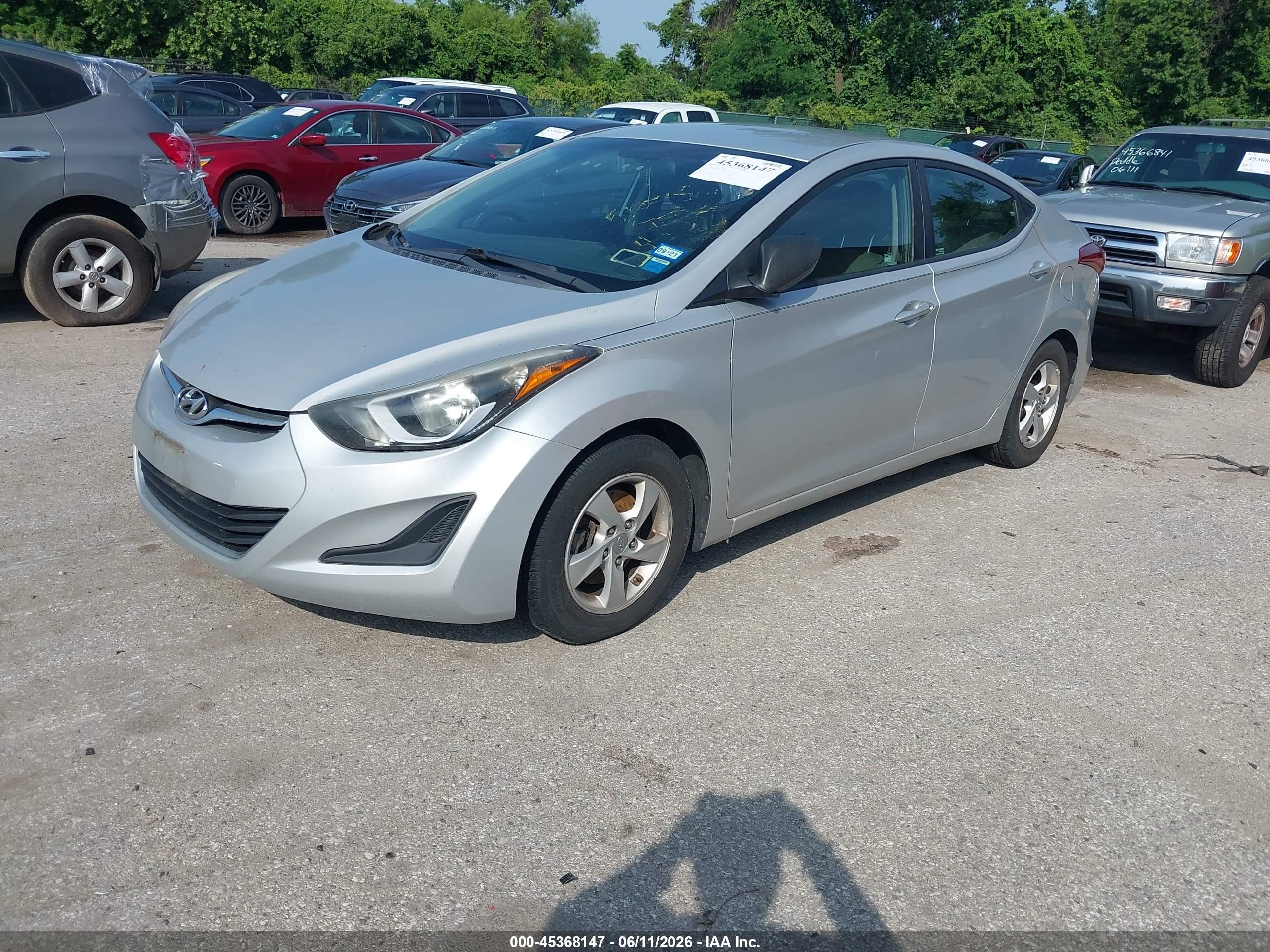 2014 Hyundai Elantra Se Silver vin: KMHDH4AE0EU037413