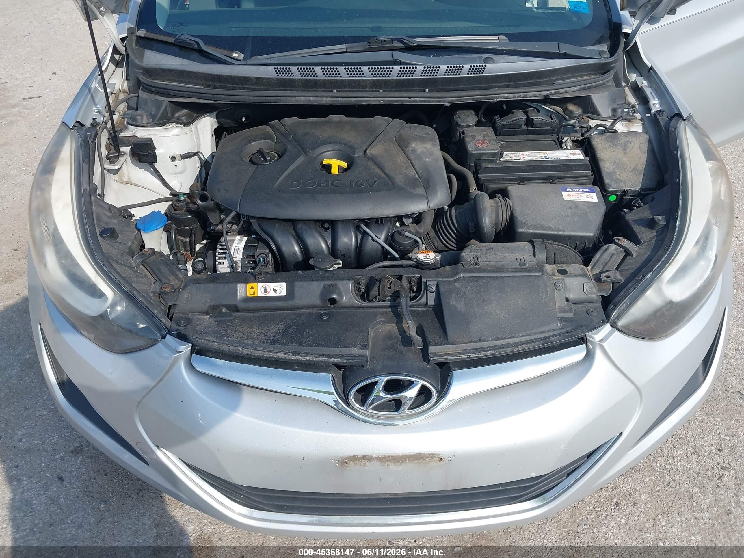 2014 Hyundai Elantra Se Silver vin: KMHDH4AE0EU037413