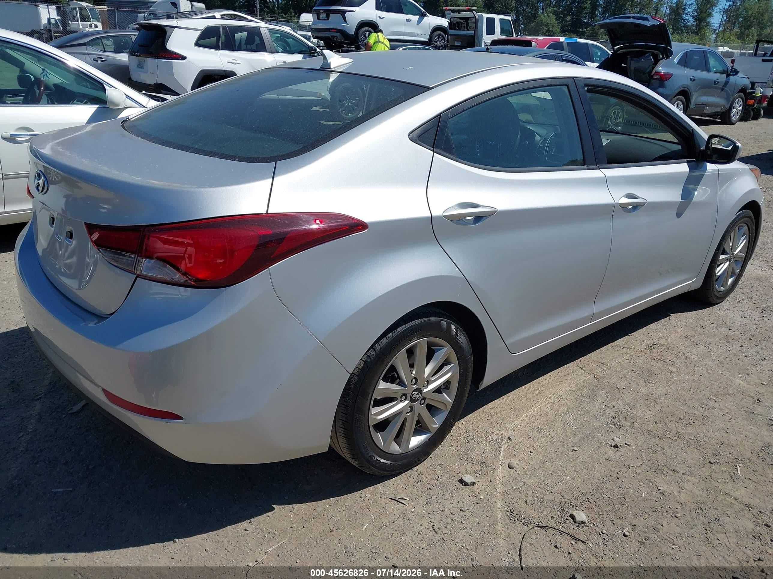2014 Hyundai Elantra Se Silver vin: KMHDH4AE0EU085686