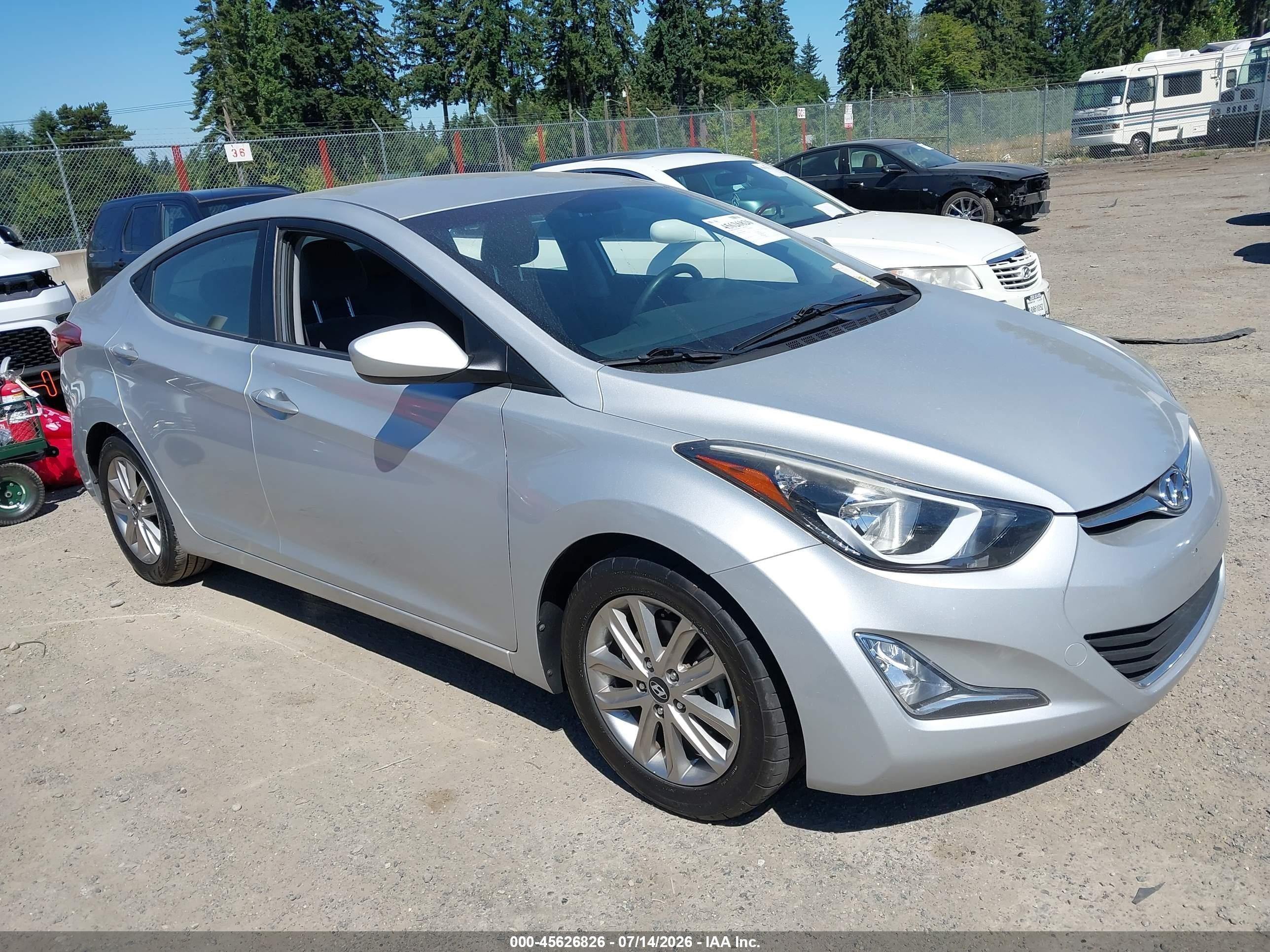2014 Hyundai Elantra Se Silver vin: KMHDH4AE0EU085686