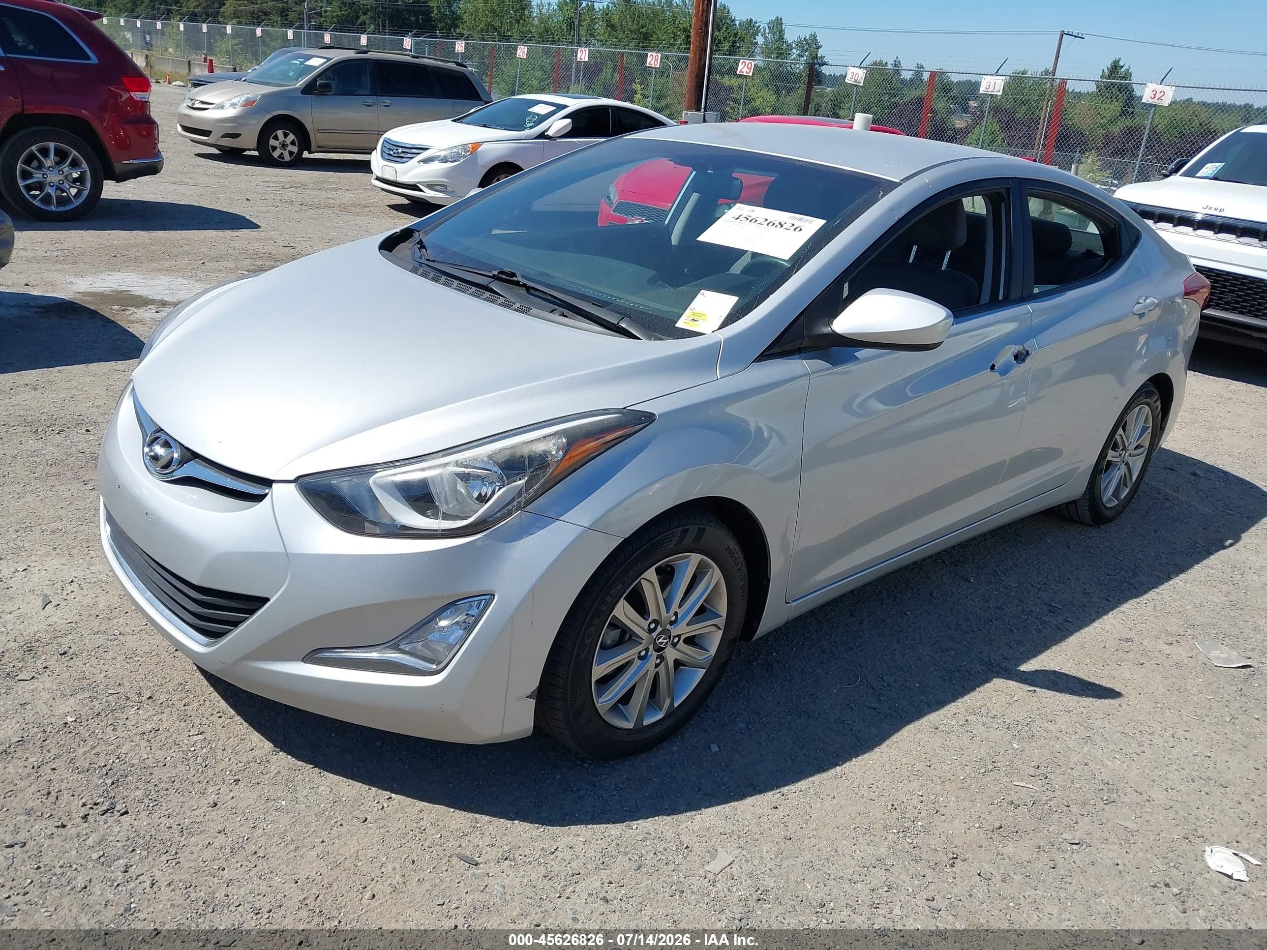 2014 Hyundai Elantra Se Silver vin: KMHDH4AE0EU085686
